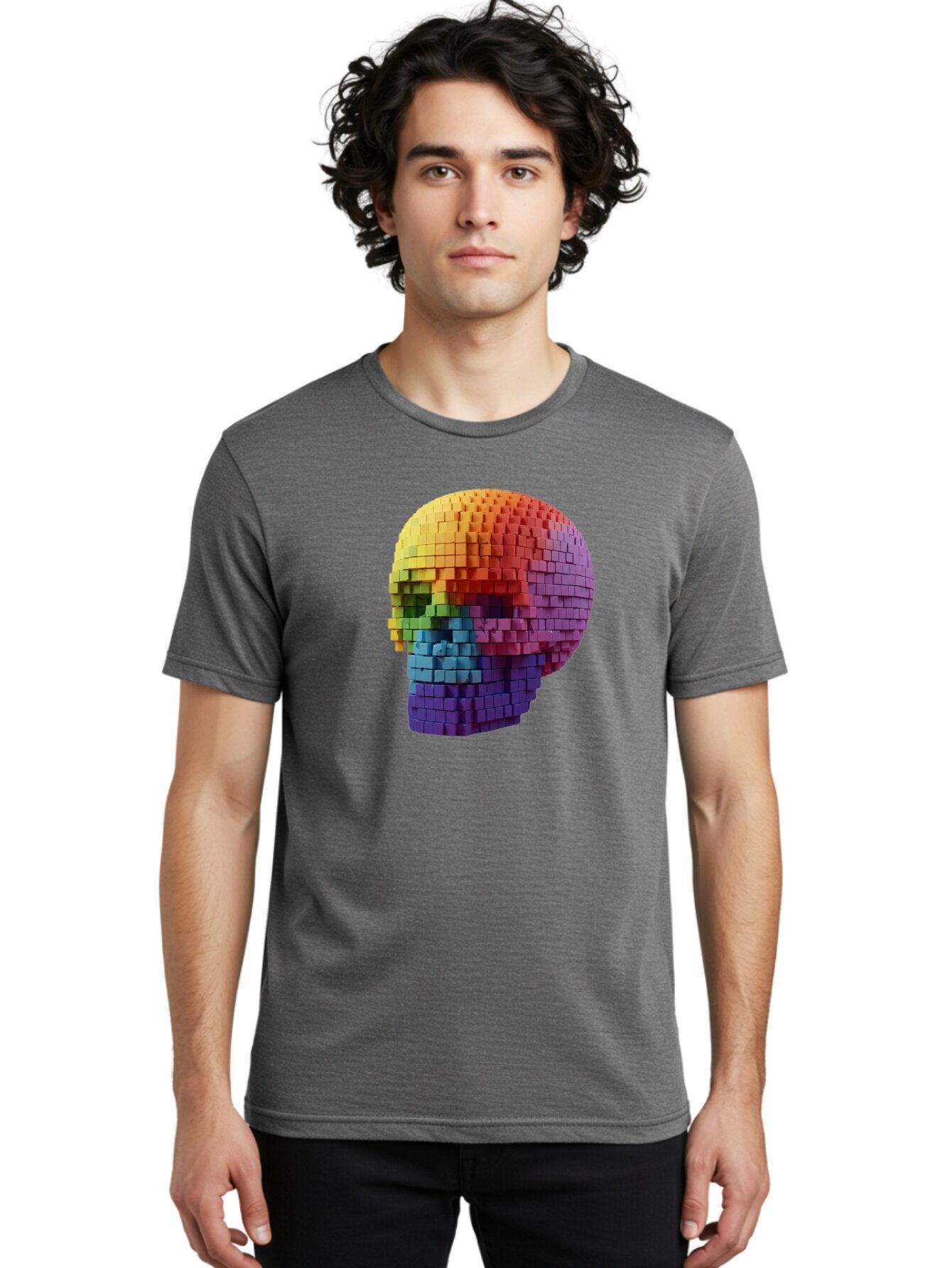 Rainbow-Skull-3 Men'S Graphic Tee, 100% Cotton, Comfortable Casual Summer Wear, Machine Washable, Vintage Camera, Old Camera, Antique Camera, Black Camera, Classic Photography, Photography Equipment, Nostalgic Device, Film Camera, Camera Art Bap904 18