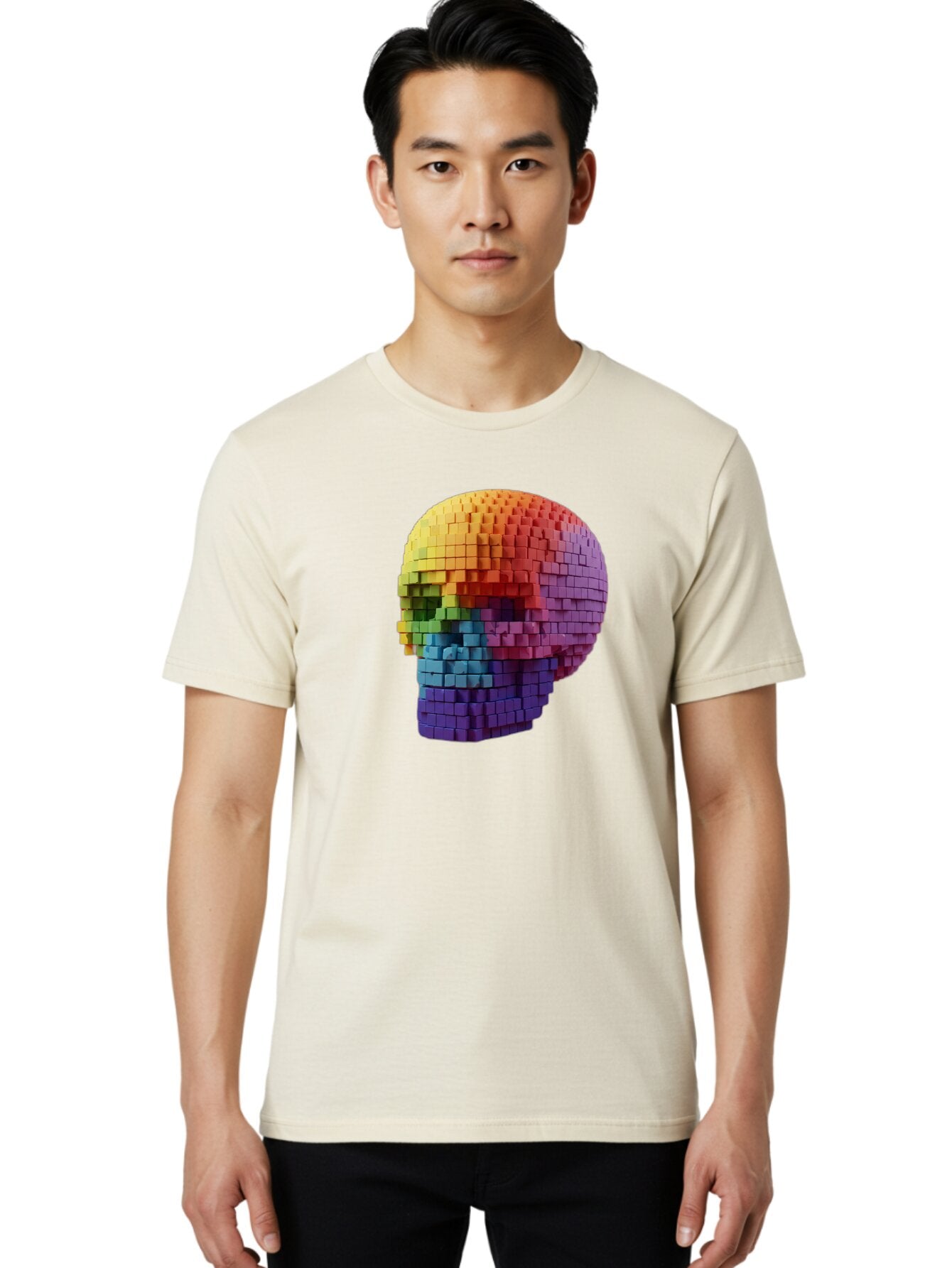 Rainbow-Skull-3 Men'S Graphic Tee, 100% Cotton, Comfortable Casual Summer Wear, Machine Washable, Vintage Camera, Old Camera, Antique Camera, Black Camera, Classic Photography, Photography Equipment, Nostalgic Device, Film Camera, Camera Art Bap904 21