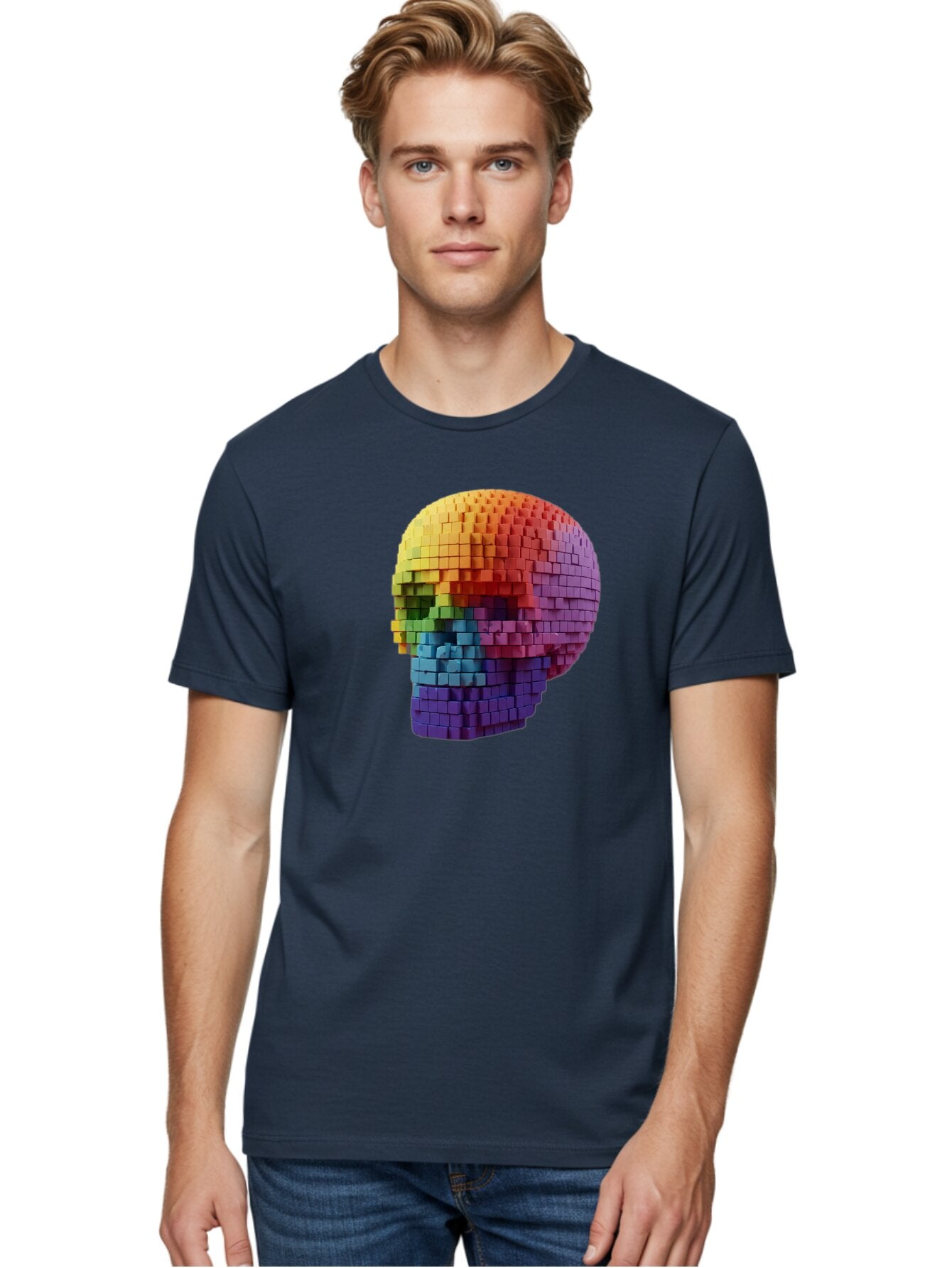 Rainbow-Skull-3 Men'S Graphic Tee, 100% Cotton, Comfortable Casual Summer Wear, Machine Washable, Vintage Camera, Old Camera, Antique Camera, Black Camera, Classic Photography, Photography Equipment, Nostalgic Device, Film Camera, Camera Art Bap904 20
