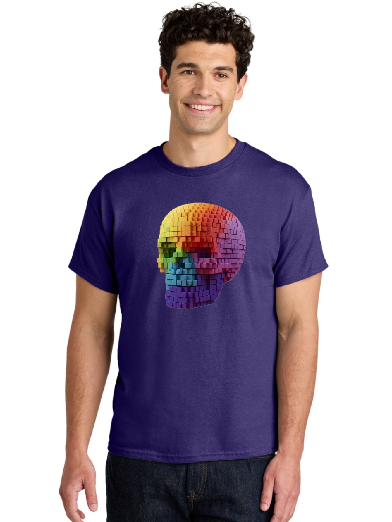 Rainbow-Skull-3 Men'S Graphic Tee, 100% Cotton, Comfortable Casual Summer Wear, Machine Washable, Vintage Camera, Old Camera, Antique Camera, Black Camera, Classic Photography, Photography Equipment, Nostalgic Device, Film Camera, Camera Art Bap904 24