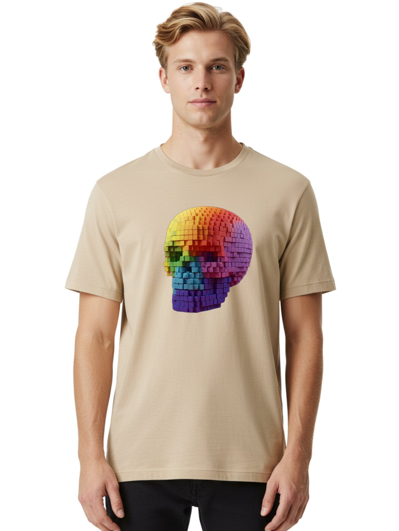 Rainbow-Skull-3 Men'S Graphic Tee, 100% Cotton, Comfortable Casual Summer Wear, Machine Washable, Vintage Camera, Old Camera, Antique Camera, Black Camera, Classic Photography, Photography Equipment, Nostalgic Device, Film Camera, Camera Art Bap904 28