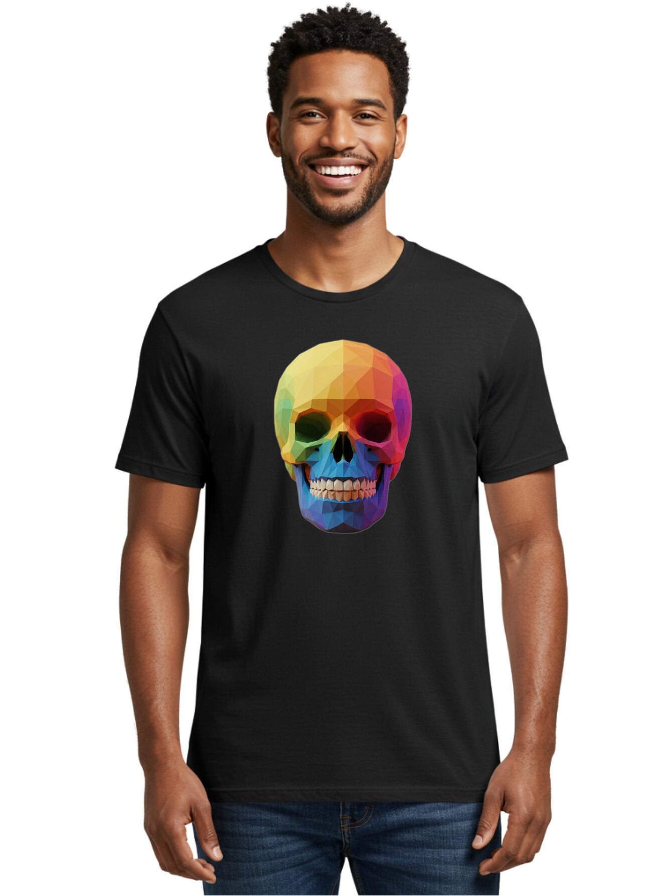 Rainbow-Skull-4 Men'S Graphic Tee, 100% Cotton, Comfortable Casual Summer Wear, Machine Washable, Vintage Camera, Old Camera, Antique Camera, Black Camera, Classic Photography, Photography Equipment, Nostalgic Device, Film Camera, Camera Art Bap905 20