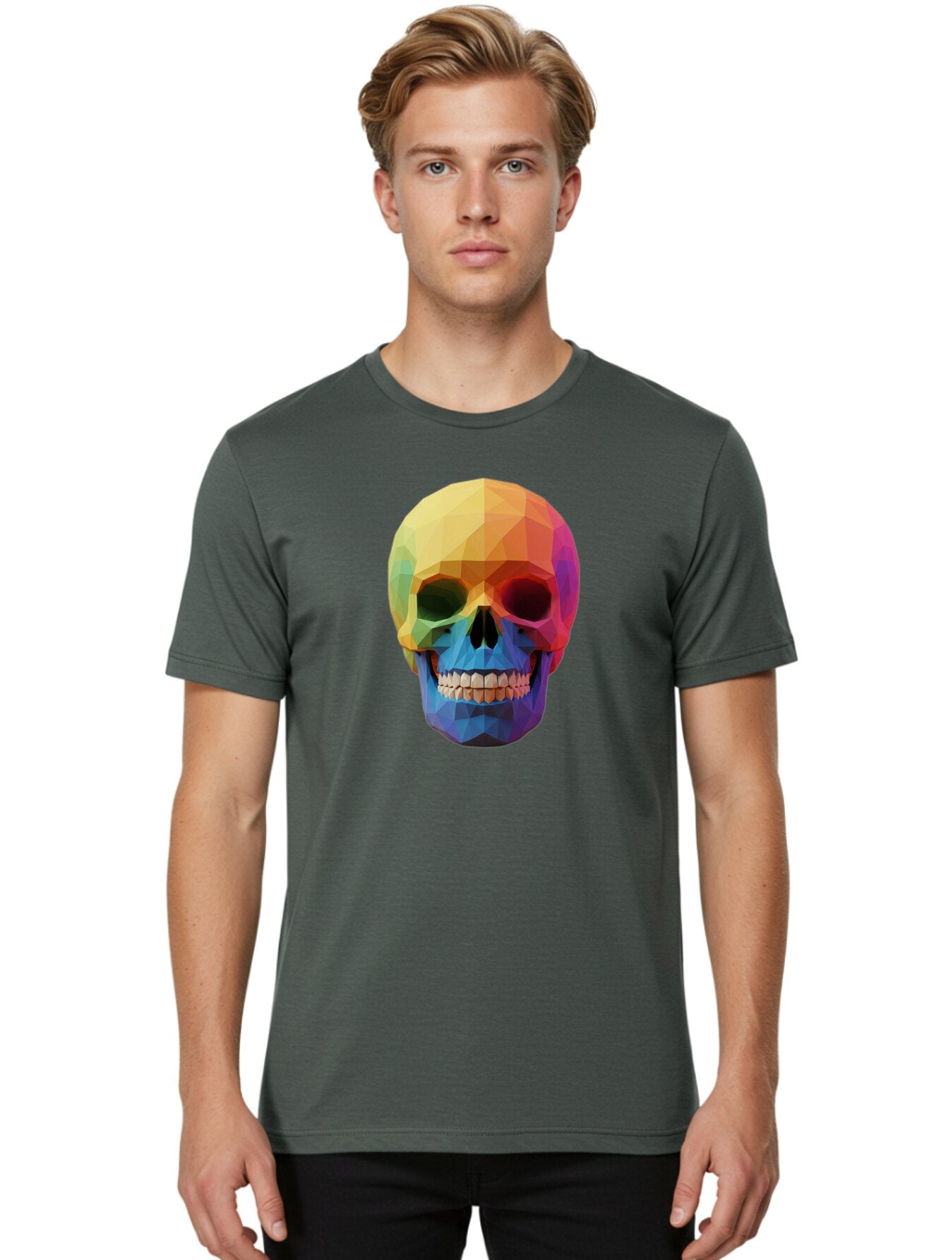 Rainbow-Skull-4 Men'S Graphic Tee, 100% Cotton, Comfortable Casual Summer Wear, Machine Washable, Vintage Camera, Old Camera, Antique Camera, Black Camera, Classic Photography, Photography Equipment, Nostalgic Device, Film Camera, Camera Art Bap905 27