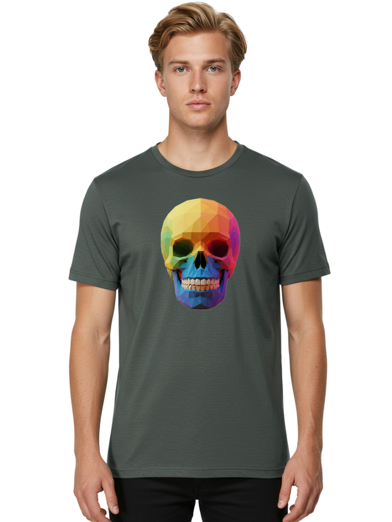 Rainbow-Skull-4 Men'S Graphic Tee, 100% Cotton, Comfortable Casual Summer Wear, Machine Washable, Vintage Camera, Old Camera, Antique Camera, Black Camera, Classic Photography, Photography Equipment, Nostalgic Device, Film Camera, Camera Art Bap905 29