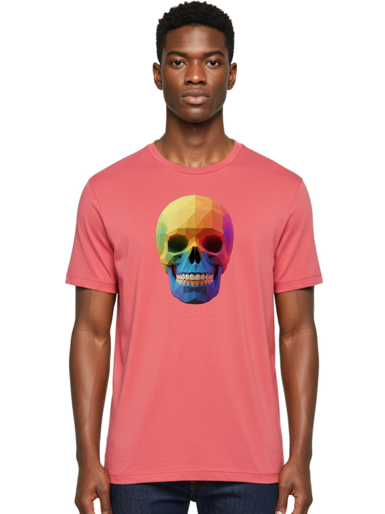 Rainbow-Skull-4 Men'S Graphic Tee, 100% Cotton, Comfortable Casual Summer Wear, Machine Washable, Vintage Camera, Old Camera, Antique Camera, Black Camera, Classic Photography, Photography Equipment, Nostalgic Device, Film Camera, Camera Art Bap905 25