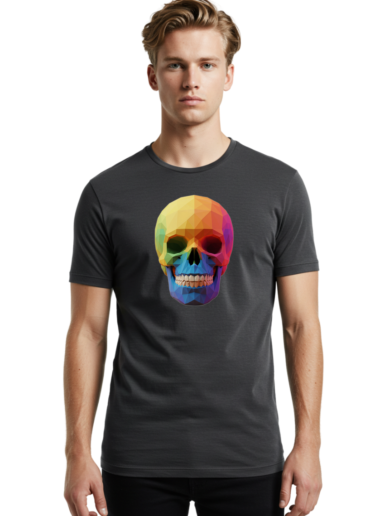 Rainbow-Skull-4 Men'S Graphic Tee, 100% Cotton, Comfortable Casual Summer Wear, Machine Washable, Vintage Camera, Old Camera, Antique Camera, Black Camera, Classic Photography, Photography Equipment, Nostalgic Device, Film Camera, Camera Art Bap905 27