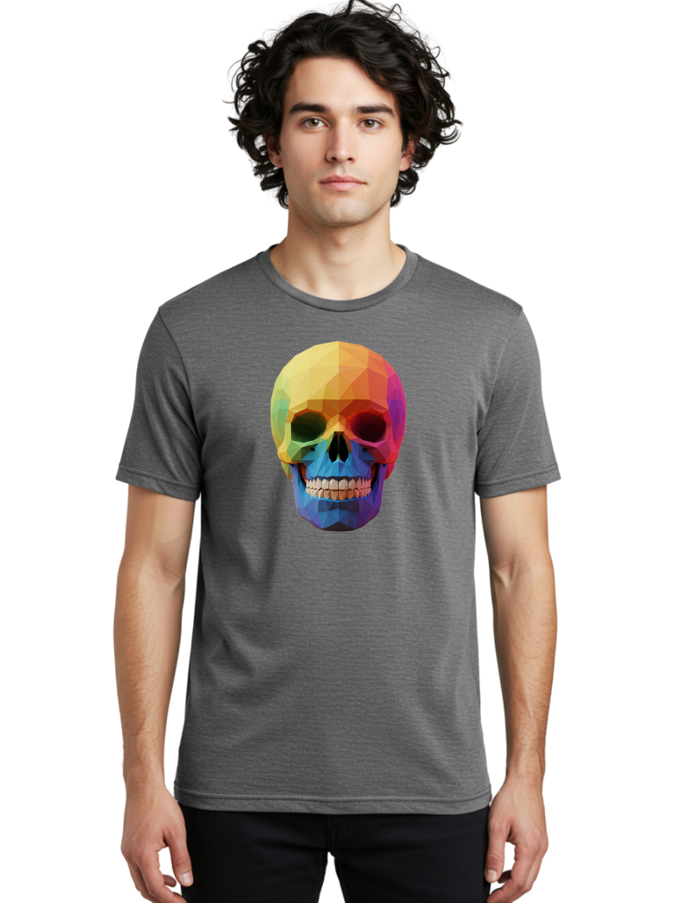 Rainbow-Skull-4 Men'S Graphic Tee, 100% Cotton, Comfortable Casual Summer Wear, Machine Washable, Vintage Camera, Old Camera, Antique Camera, Black Camera, Classic Photography, Photography Equipment, Nostalgic Device, Film Camera, Camera Art Bap905 24