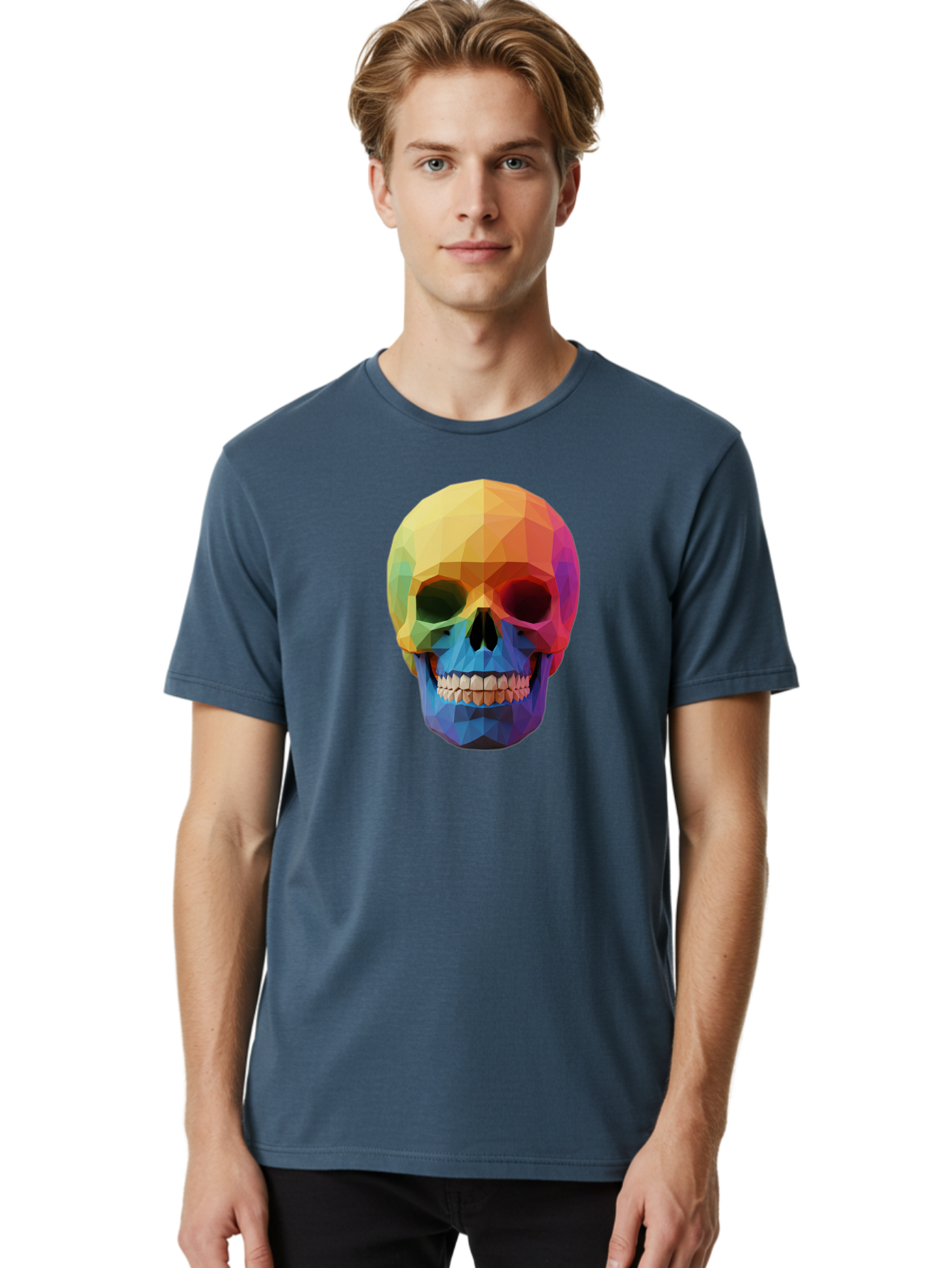 Rainbow-Skull-4 Men'S Graphic Tee, 100% Cotton, Comfortable Casual Summer Wear, Machine Washable, Vintage Camera, Old Camera, Antique Camera, Black Camera, Classic Photography, Photography Equipment, Nostalgic Device, Film Camera, Camera Art Bap905 21