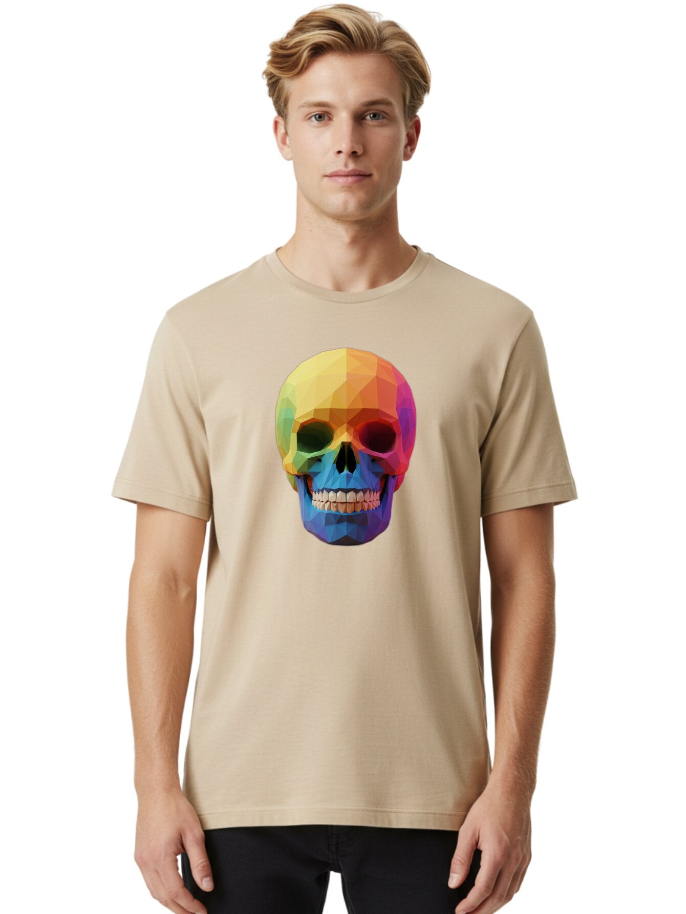 Rainbow-Skull-4 Men'S Graphic Tee, 100% Cotton, Comfortable Casual Summer Wear, Machine Washable, Vintage Camera, Old Camera, Antique Camera, Black Camera, Classic Photography, Photography Equipment, Nostalgic Device, Film Camera, Camera Art Bap905 21