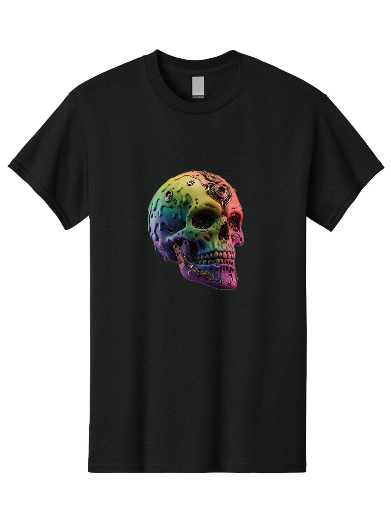 Rainbow-Skull-5 Men'S Graphic Tee, 100% Cotton, Comfortable Casual Summer Wear, Machine Washable, Vintage Camera, Old Camera, Antique Camera, Black Camera, Classic Photography, Photography Equipment, Nostalgic Device, Film Camera, Camera Art Bap906