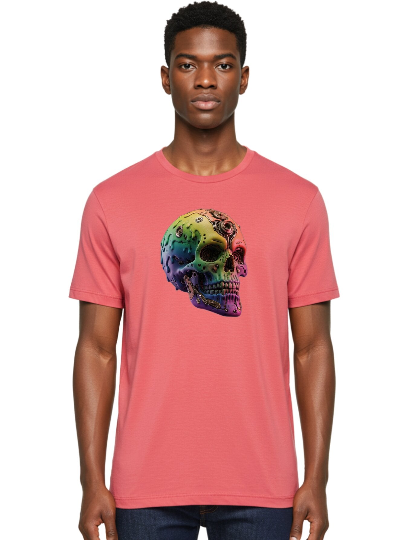 Rainbow-Skull-5 Men'S Graphic Tee, 100% Cotton, Comfortable Casual Summer Wear, Machine Washable, Vintage Camera, Old Camera, Antique Camera, Black Camera, Classic Photography, Photography Equipment, Nostalgic Device, Film Camera, Camera Art Bap906 22