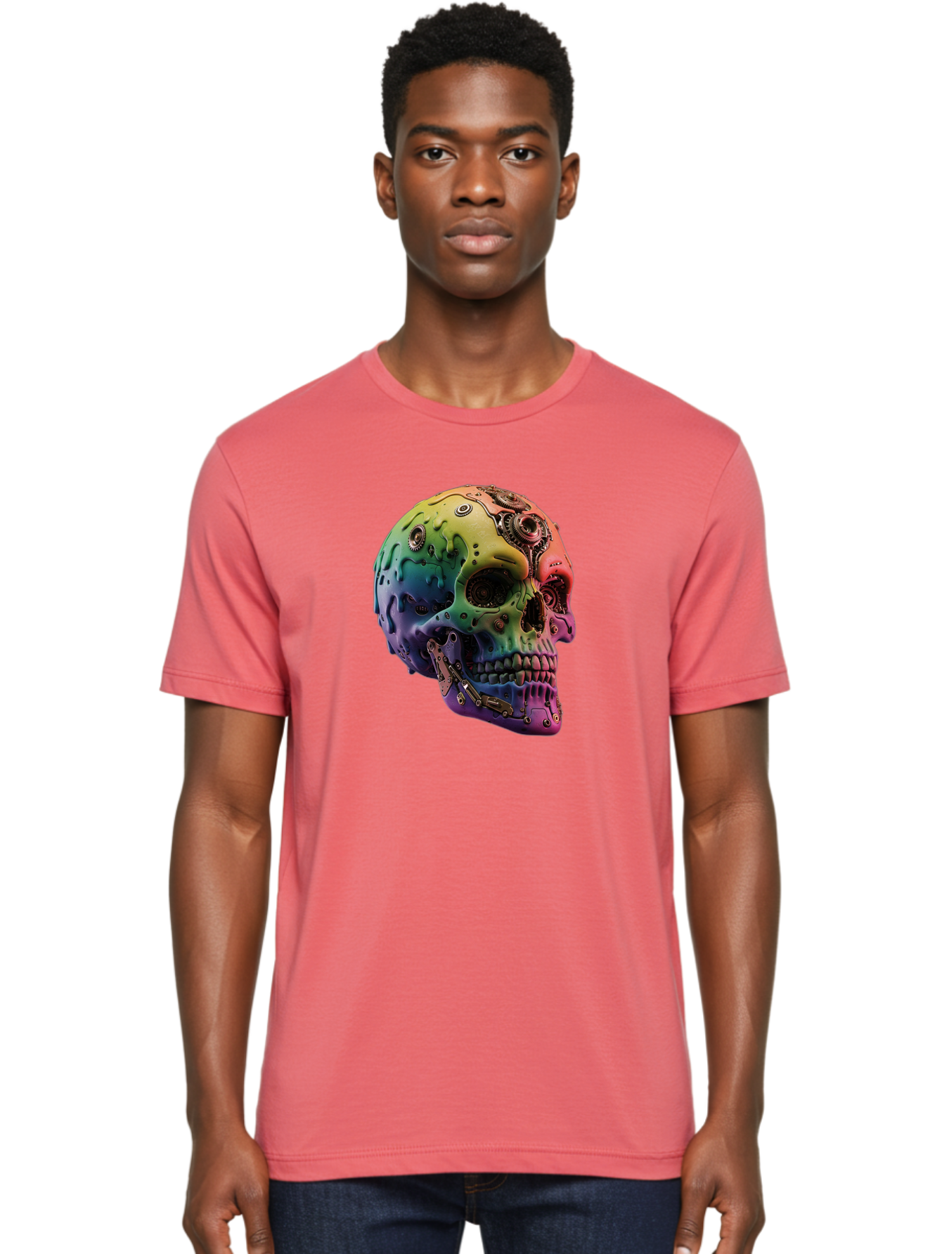 Rainbow-Skull-5 Men'S Graphic Tee, 100% Cotton, Comfortable Casual Summer Wear, Machine Washable, Vintage Camera, Old Camera, Antique Camera, Black Camera, Classic Photography, Photography Equipment, Nostalgic Device, Film Camera, Camera Art Bap906 23