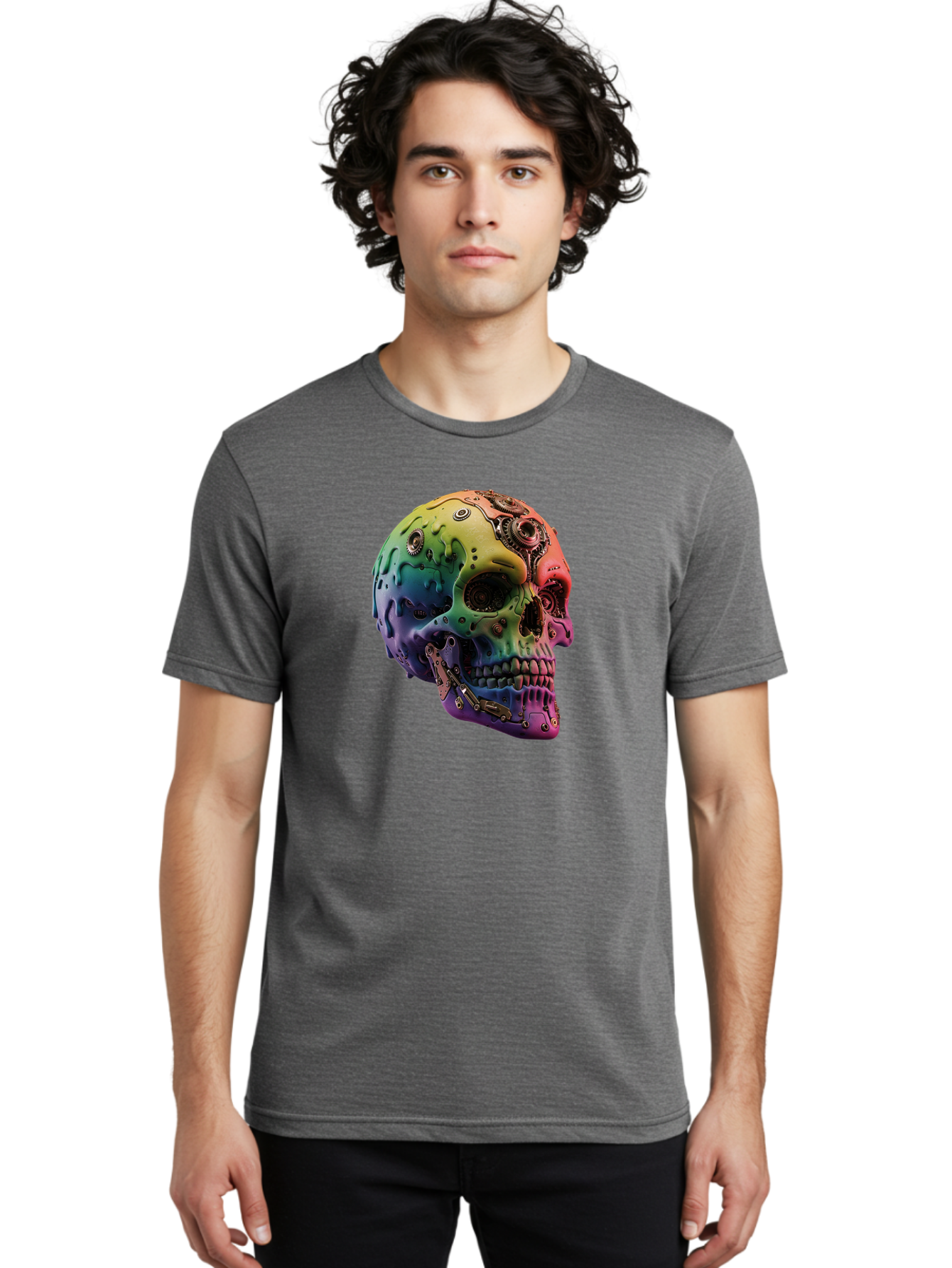 Rainbow-Skull-5 Men'S Graphic Tee, 100% Cotton, Comfortable Casual Summer Wear, Machine Washable, Vintage Camera, Old Camera, Antique Camera, Black Camera, Classic Photography, Photography Equipment, Nostalgic Device, Film Camera, Camera Art Bap906 26