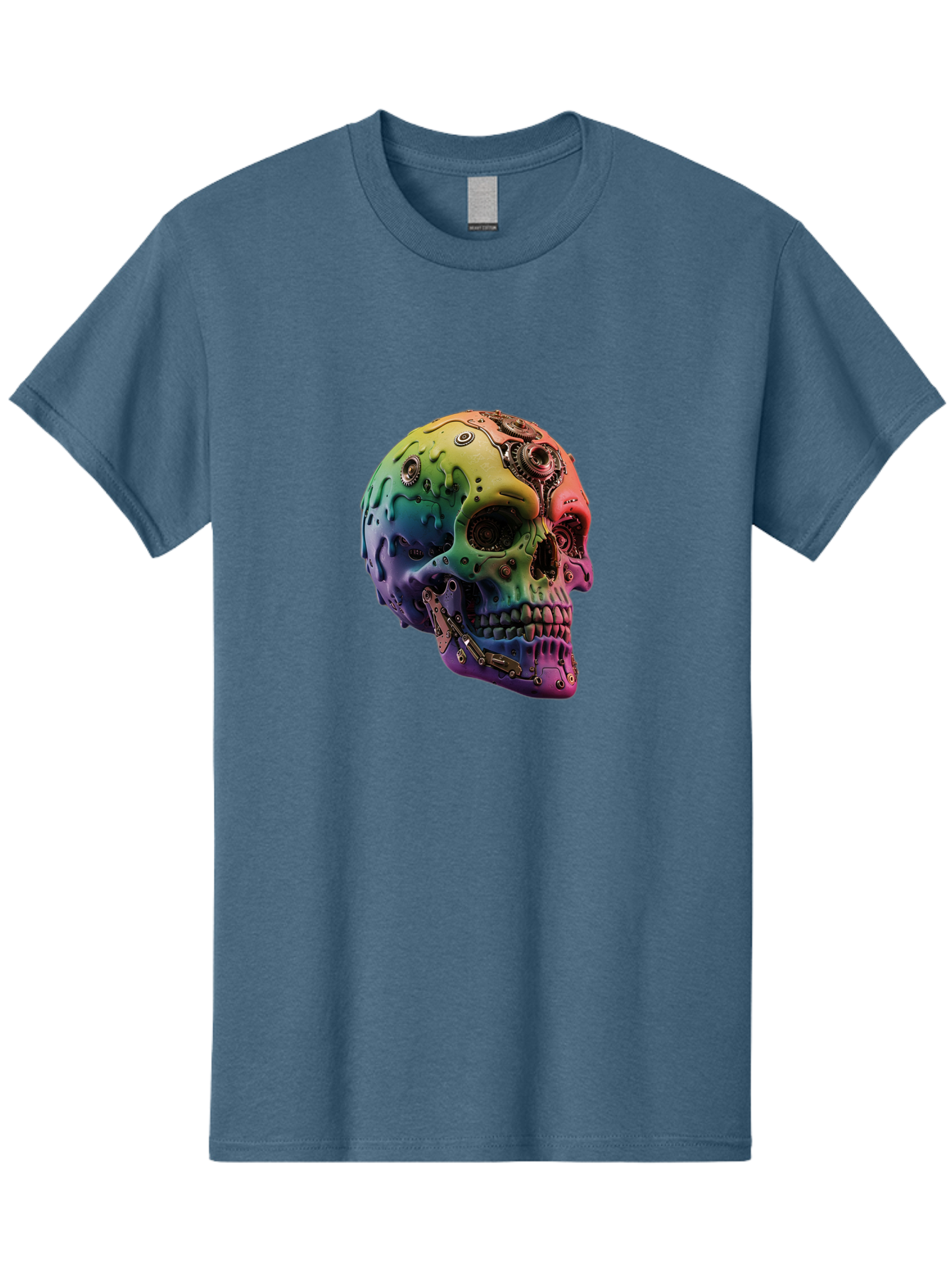 Rainbow-Skull-5 Men'S Graphic Tee, 100% Cotton, Comfortable Casual Summer Wear, Machine Washable, Vintage Camera, Old Camera, Antique Camera, Black Camera, Classic Photography, Photography Equipment, Nostalgic Device, Film Camera, Camera Art Bap906
