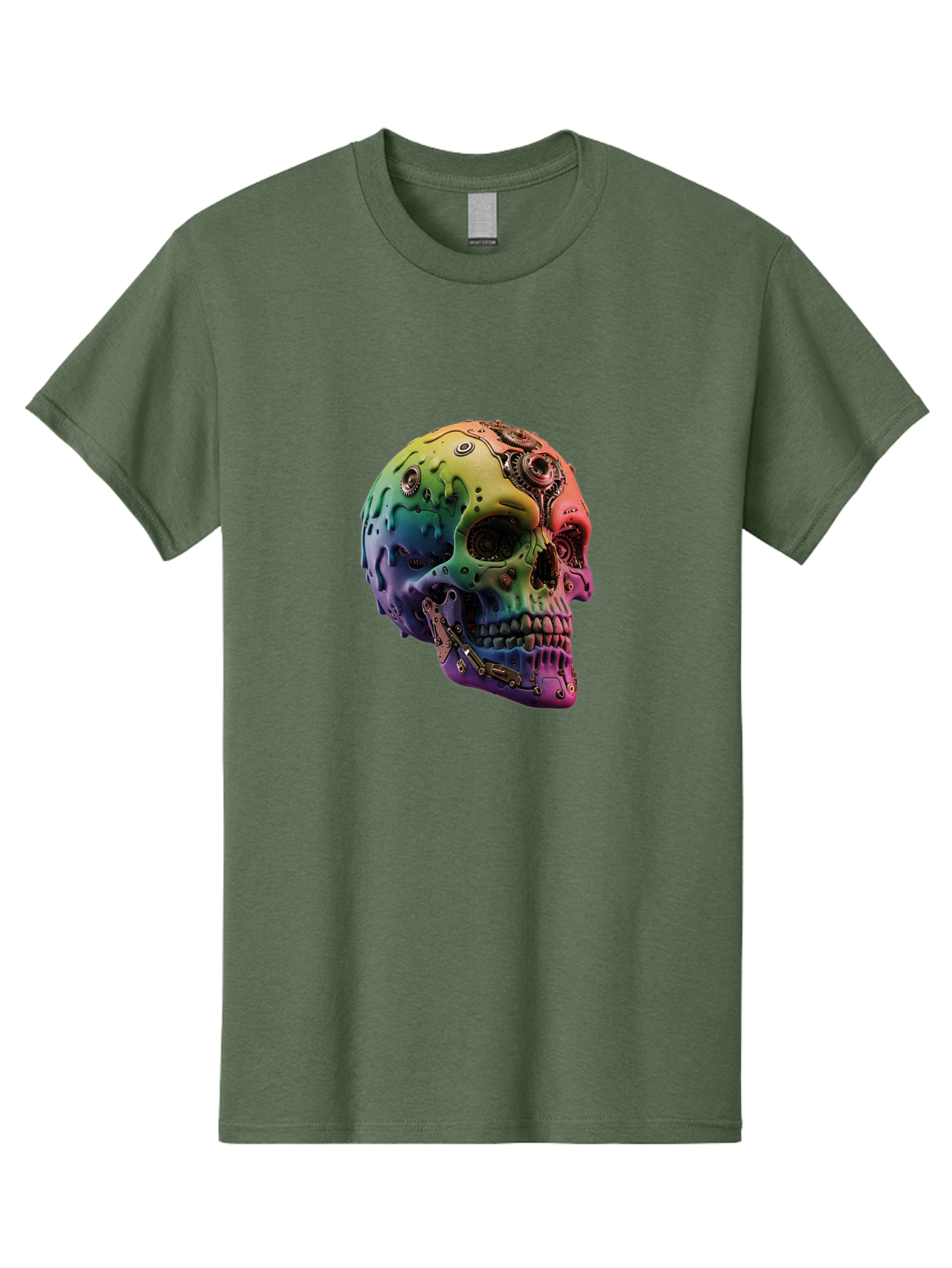 Rainbow-Skull-5 Men'S Graphic Tee, 100% Cotton, Comfortable Casual Summer Wear, Machine Washable, Vintage Camera, Old Camera, Antique Camera, Black Camera, Classic Photography, Photography Equipment, Nostalgic Device, Film Camera, Camera Art Bap906 5