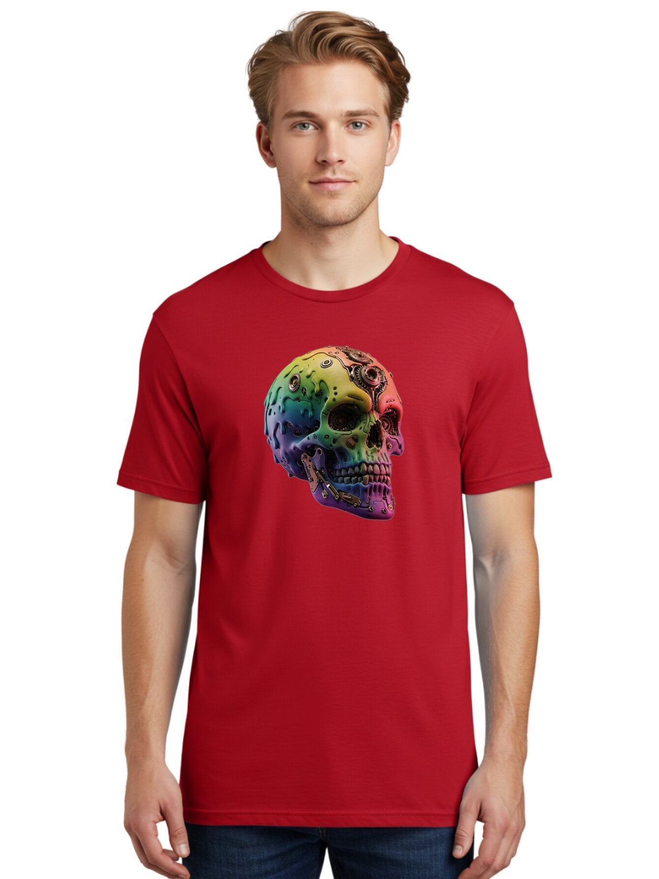 Rainbow-Skull-5 Men'S Graphic Tee, 100% Cotton, Comfortable Casual Summer Wear, Machine Washable, Vintage Camera, Old Camera, Antique Camera, Black Camera, Classic Photography, Photography Equipment, Nostalgic Device, Film Camera, Camera Art Bap906 23