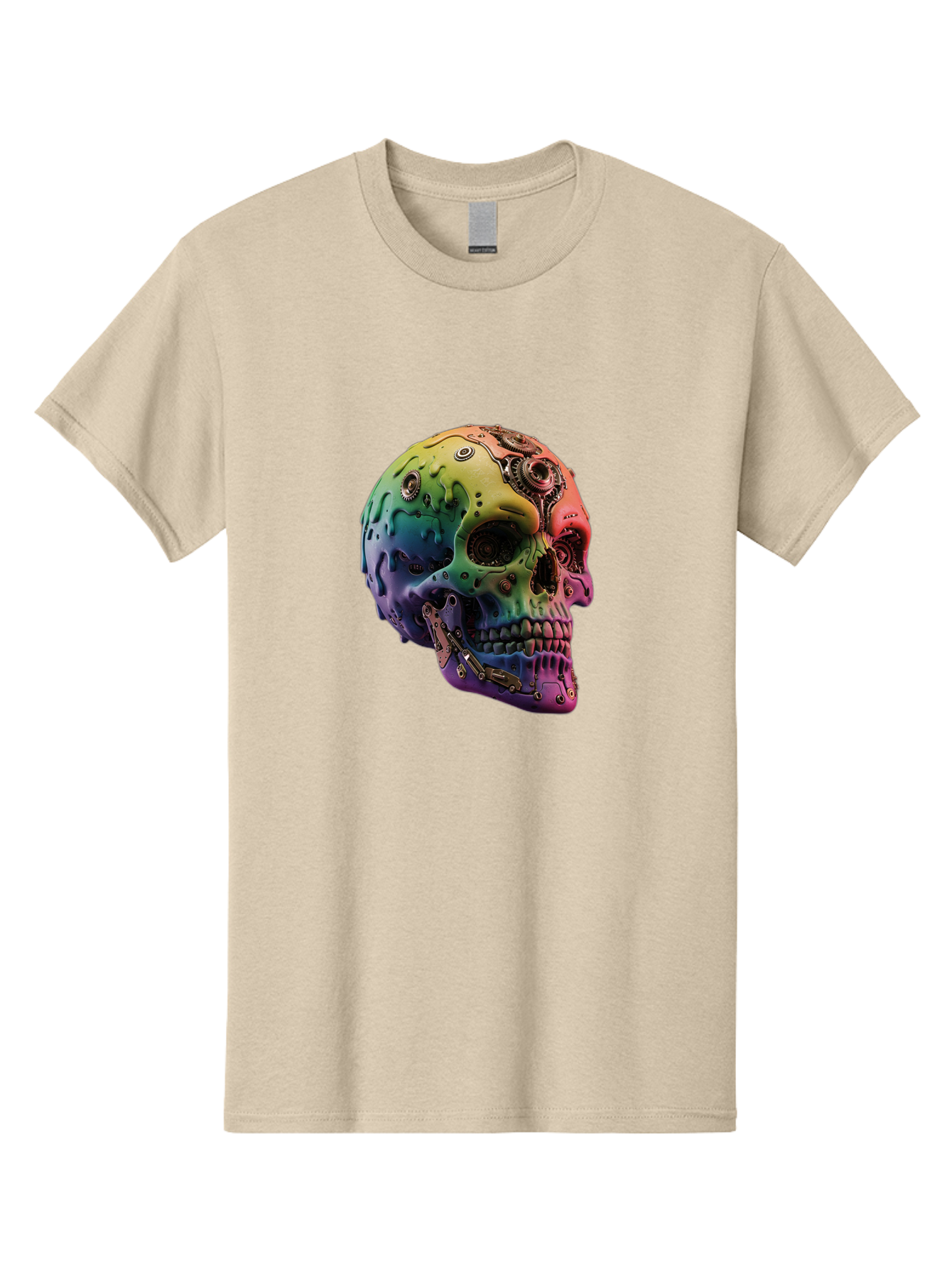 Rainbow-Skull-5 Men'S Graphic Tee, 100% Cotton, Comfortable Casual Summer Wear, Machine Washable, Vintage Camera, Old Camera, Antique Camera, Black Camera, Classic Photography, Photography Equipment, Nostalgic Device, Film Camera, Camera Art Bap906