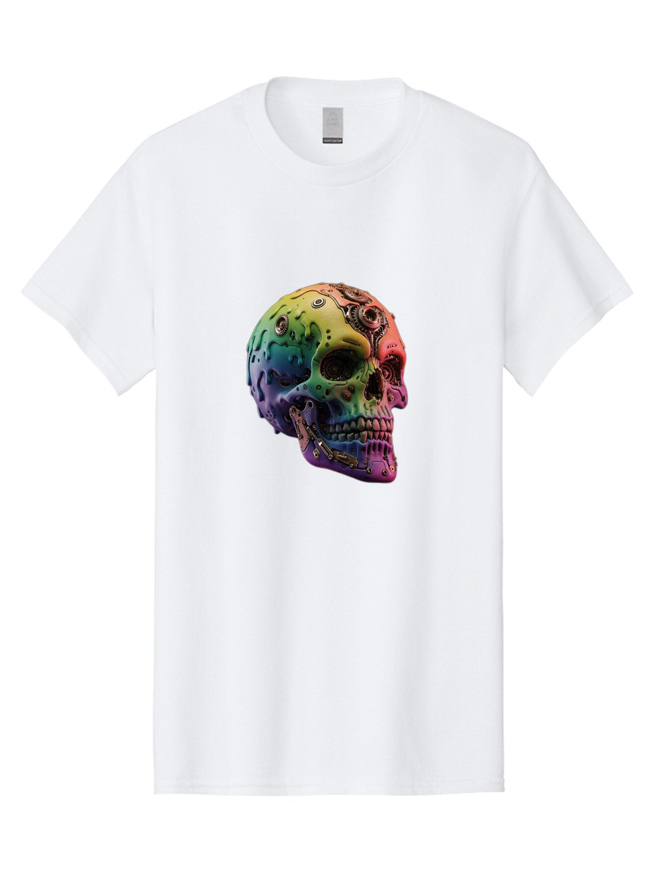 Rainbow-Skull-5 Men'S Graphic Tee, 100% Cotton, Comfortable Casual Summer Wear, Machine Washable, Vintage Camera, Old Camera, Antique Camera, Black Camera, Classic Photography, Photography Equipment, Nostalgic Device, Film Camera, Camera Art Bap906