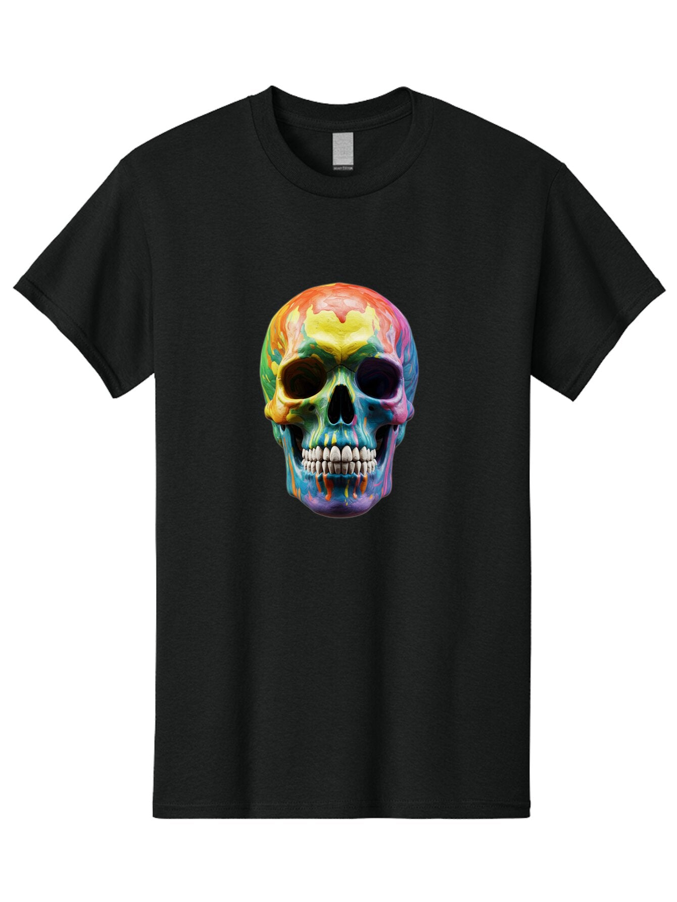 Rainbow-Skull-6 Men'S Graphic Tee, 100% Cotton, Comfortable Casual Summer Wear, Machine Washable, Vintage Camera, Old Camera, Antique Camera, Black Camera, Classic Photography, Photography Equipment, Nostalgic Device, Film Camera, Camera Art Bap907 10