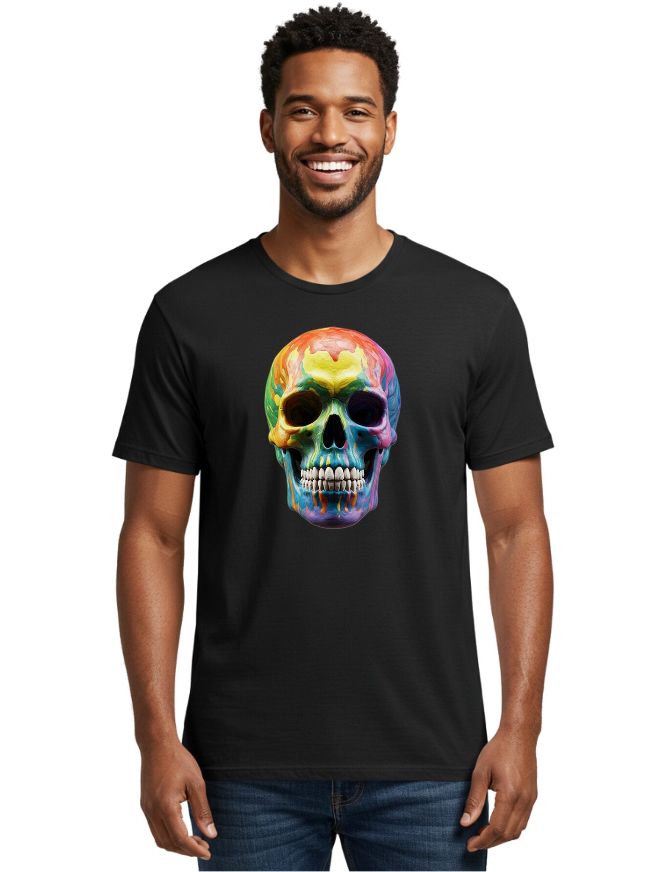 Rainbow-Skull-6 Men'S Graphic Tee, 100% Cotton, Comfortable Casual Summer Wear, Machine Washable, Vintage Camera, Old Camera, Antique Camera, Black Camera, Classic Photography, Photography Equipment, Nostalgic Device, Film Camera, Camera Art Bap907 17