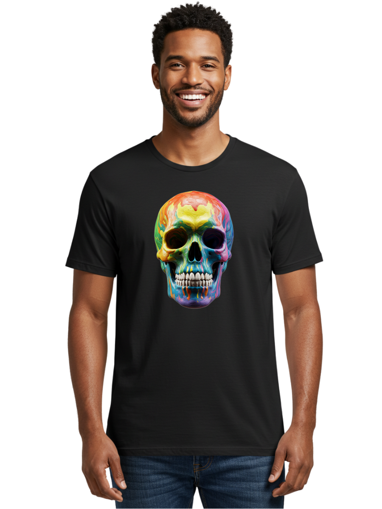 Rainbow-Skull-6 Men'S Graphic Tee, 100% Cotton, Comfortable Casual Summer Wear, Machine Washable, Vintage Camera, Old Camera, Antique Camera, Black Camera, Classic Photography, Photography Equipment, Nostalgic Device, Film Camera, Camera Art Bap907 26