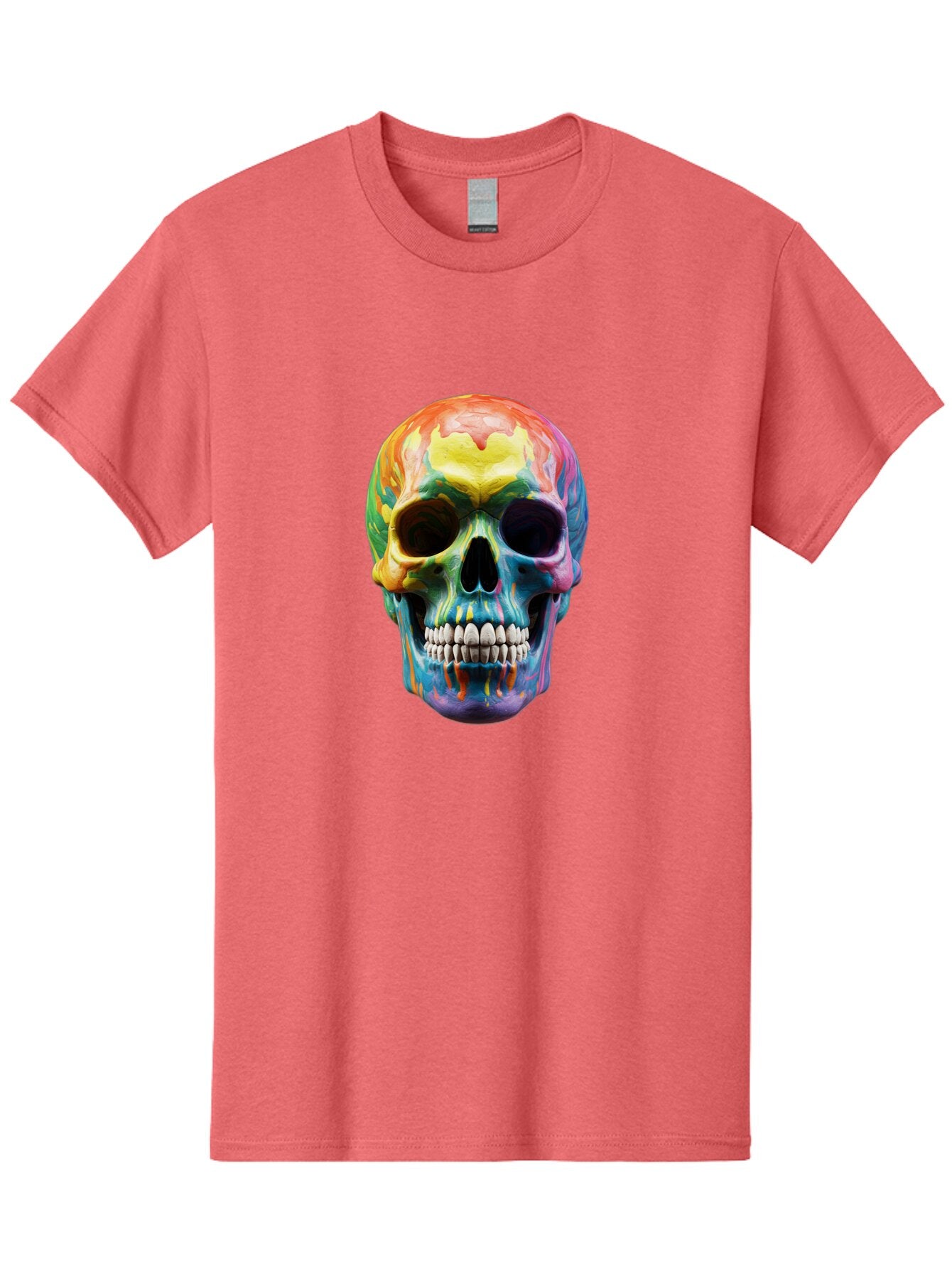 Rainbow-Skull-6 Men'S Graphic Tee, 100% Cotton, Comfortable Casual Summer Wear, Machine Washable, Vintage Camera, Old Camera, Antique Camera, Black Camera, Classic Photography, Photography Equipment, Nostalgic Device, Film Camera, Camera Art Bap907