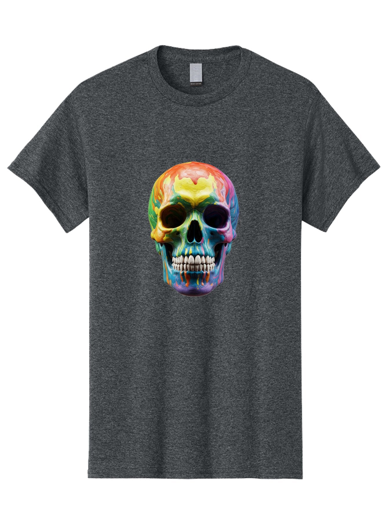 Rainbow-Skull-6 Men'S Graphic Tee, 100% Cotton, Comfortable Casual Summer Wear, Machine Washable, Vintage Camera, Old Camera, Antique Camera, Black Camera, Classic Photography, Photography Equipment, Nostalgic Device, Film Camera, Camera Art Bap907