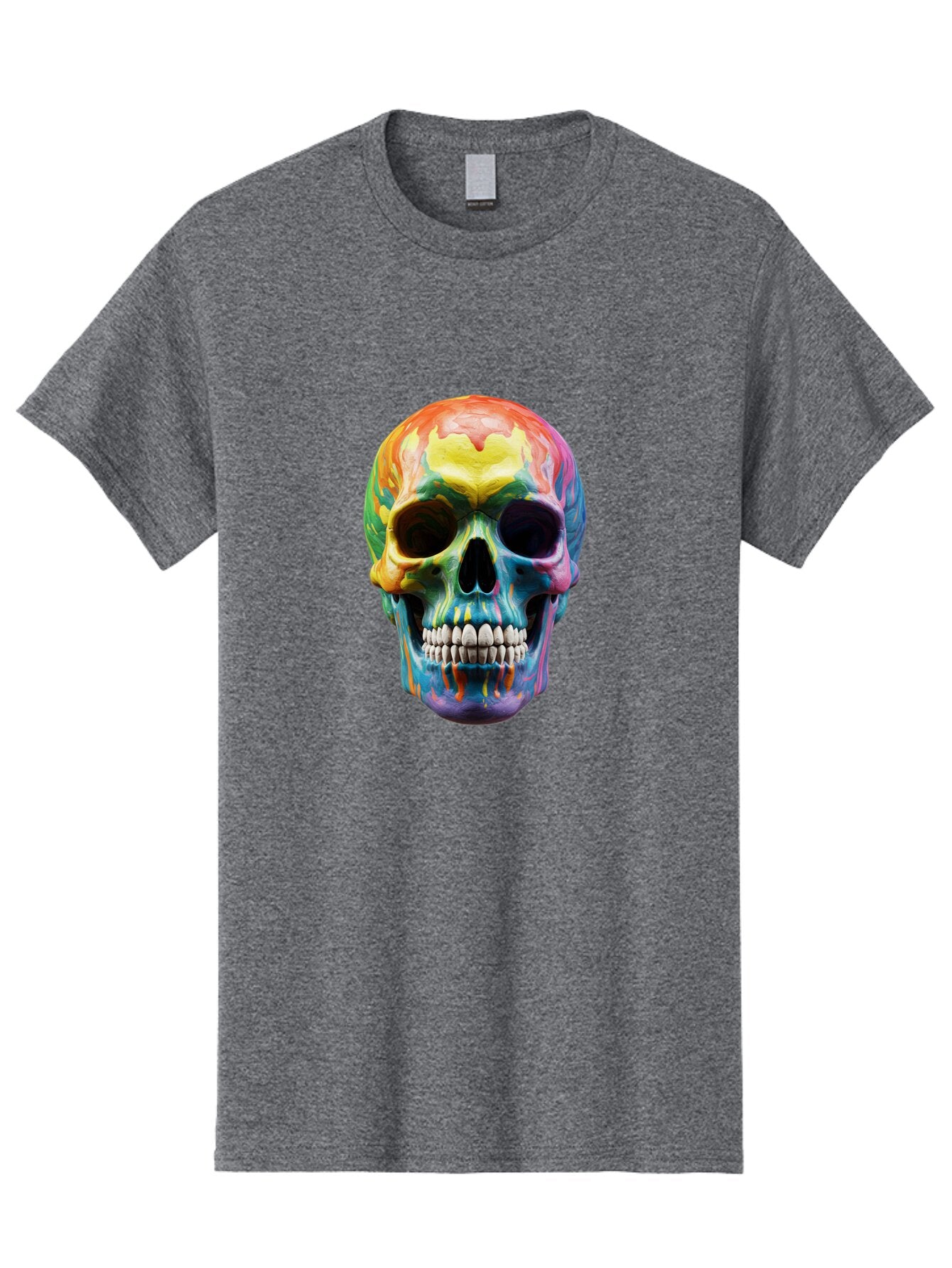 Rainbow-Skull-6 Men'S Graphic Tee, 100% Cotton, Comfortable Casual Summer Wear, Machine Washable, Vintage Camera, Old Camera, Antique Camera, Black Camera, Classic Photography, Photography Equipment, Nostalgic Device, Film Camera, Camera Art Bap907 7