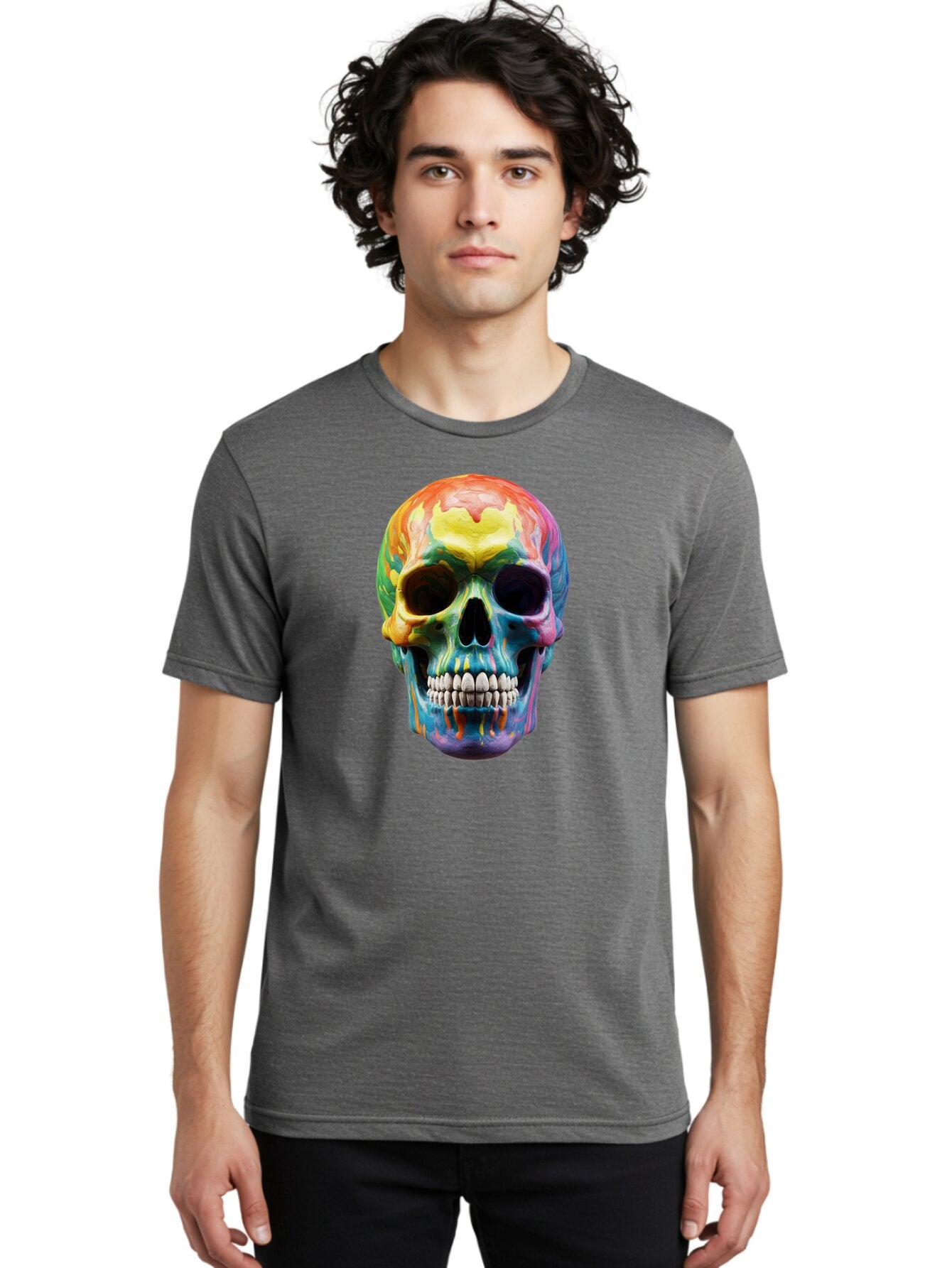 Rainbow-Skull-6 Men'S Graphic Tee, 100% Cotton, Comfortable Casual Summer Wear, Machine Washable, Vintage Camera, Old Camera, Antique Camera, Black Camera, Classic Photography, Photography Equipment, Nostalgic Device, Film Camera, Camera Art Bap907 16