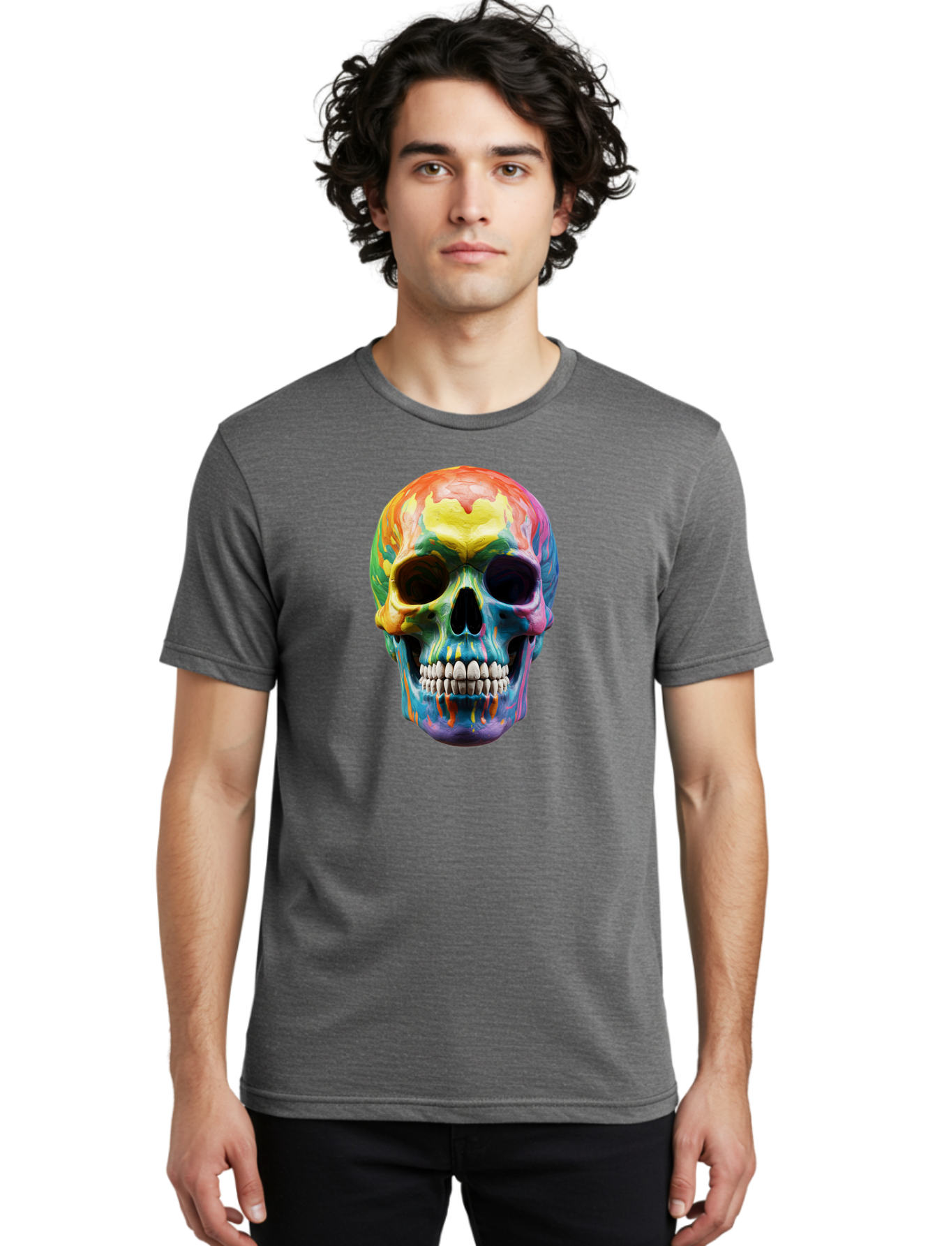 Rainbow-Skull-6 Men'S Graphic Tee, 100% Cotton, Comfortable Casual Summer Wear, Machine Washable, Vintage Camera, Old Camera, Antique Camera, Black Camera, Classic Photography, Photography Equipment, Nostalgic Device, Film Camera, Camera Art Bap907 22