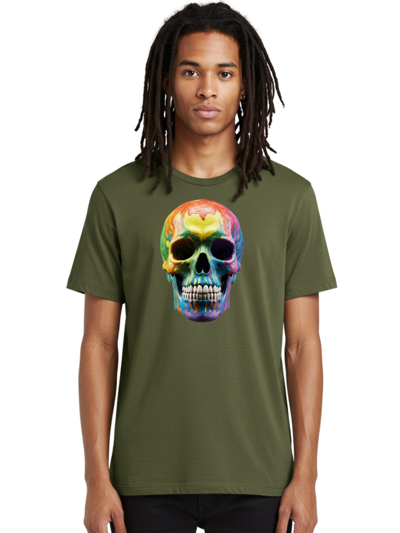 Rainbow-Skull-6 Men'S Graphic Tee, 100% Cotton, Comfortable Casual Summer Wear, Machine Washable, Vintage Camera, Old Camera, Antique Camera, Black Camera, Classic Photography, Photography Equipment, Nostalgic Device, Film Camera, Camera Art Bap907 30