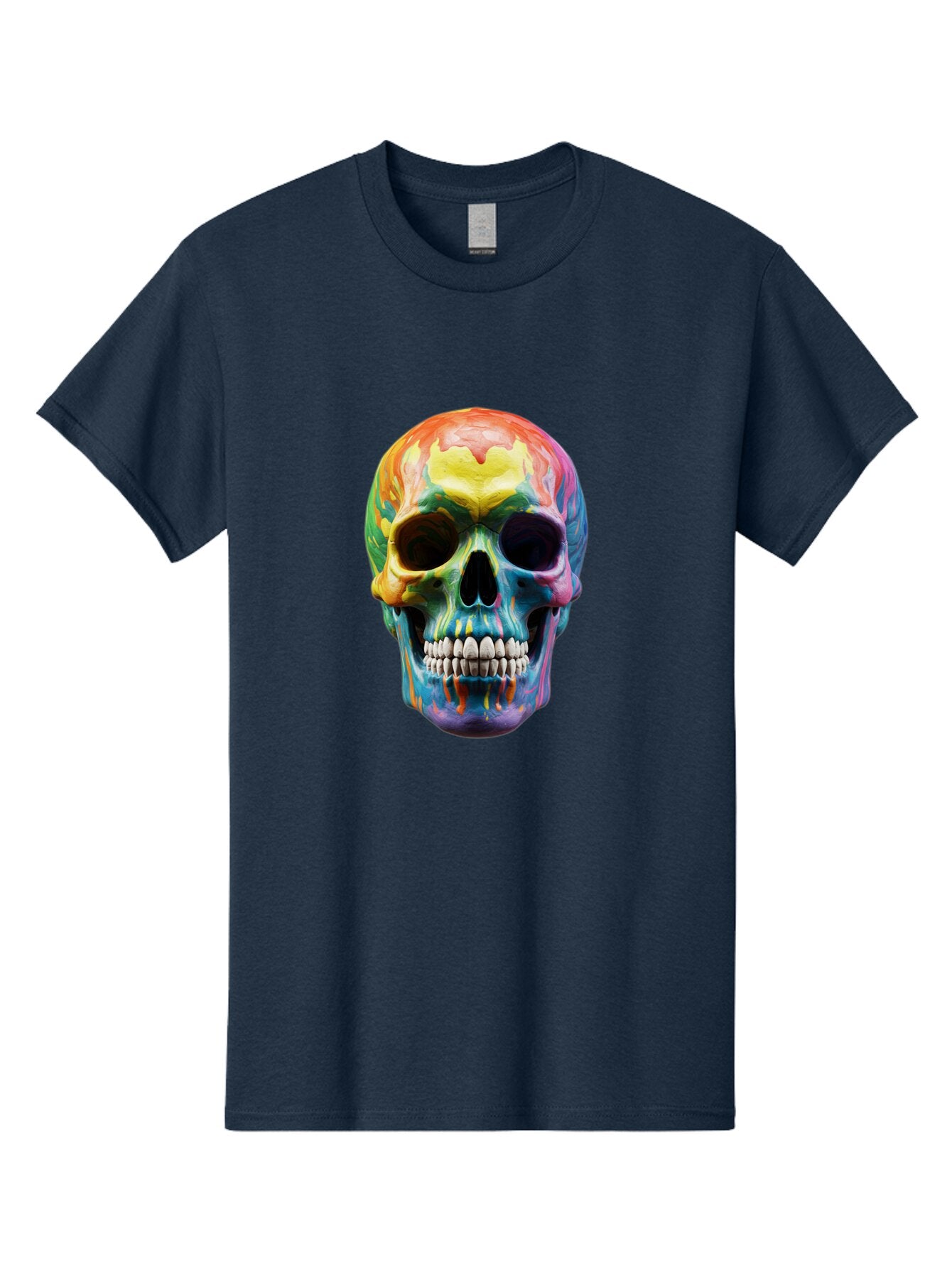 Rainbow-Skull-6 Men'S Graphic Tee, 100% Cotton, Comfortable Casual Summer Wear, Machine Washable, Vintage Camera, Old Camera, Antique Camera, Black Camera, Classic Photography, Photography Equipment, Nostalgic Device, Film Camera, Camera Art Bap907 6