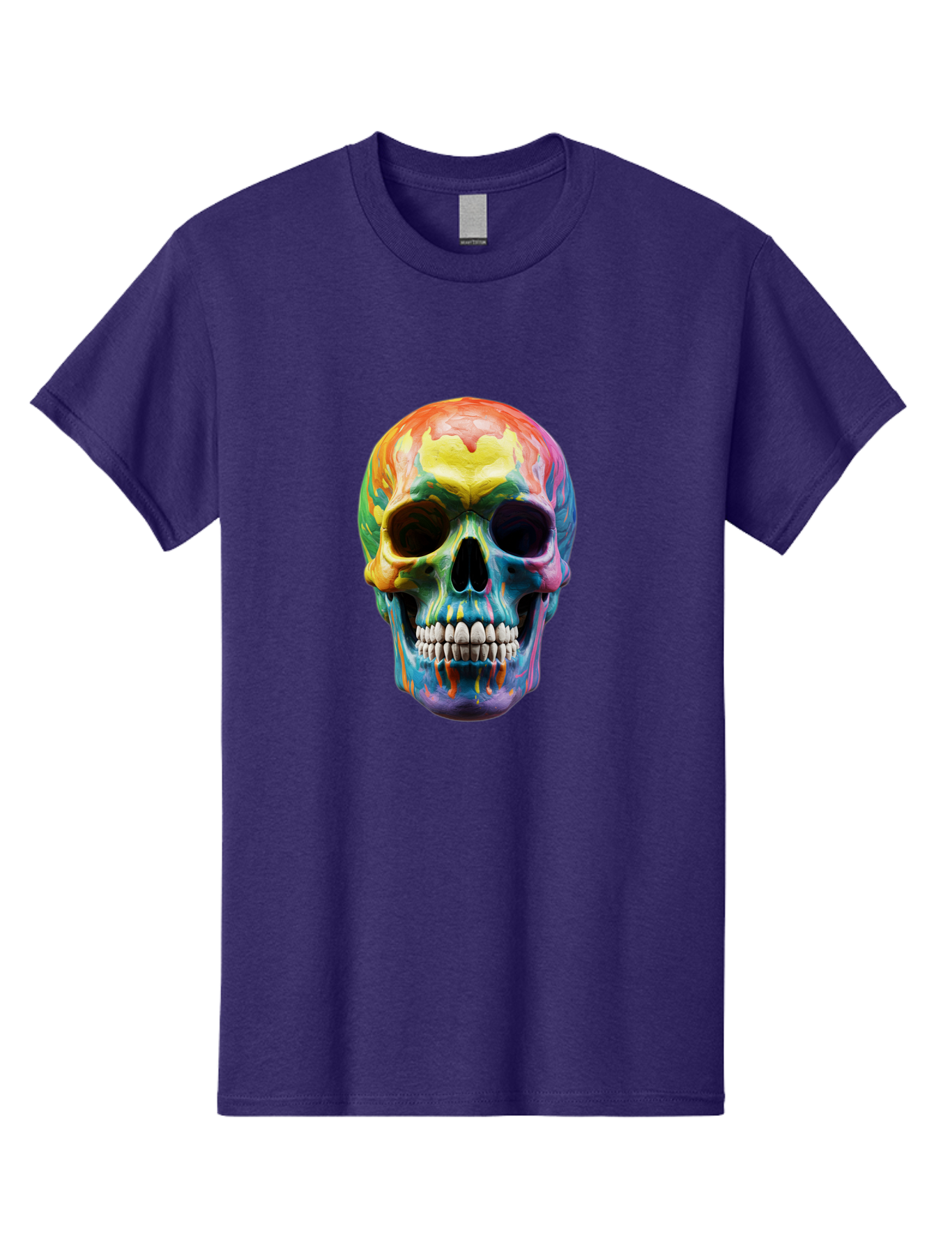 Rainbow-Skull-6 Men'S Graphic Tee, 100% Cotton, Comfortable Casual Summer Wear, Machine Washable, Vintage Camera, Old Camera, Antique Camera, Black Camera, Classic Photography, Photography Equipment, Nostalgic Device, Film Camera, Camera Art Bap907