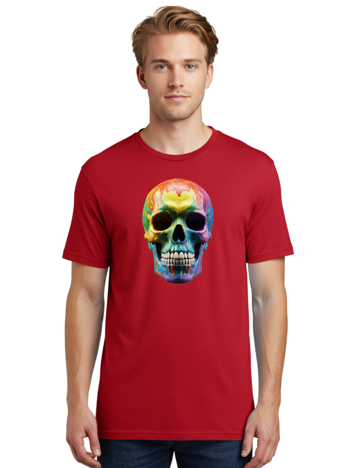 Rainbow-Skull-6 Men'S Graphic Tee, 100% Cotton, Comfortable Casual Summer Wear, Machine Washable, Vintage Camera, Old Camera, Antique Camera, Black Camera, Classic Photography, Photography Equipment, Nostalgic Device, Film Camera, Camera Art Bap907 25