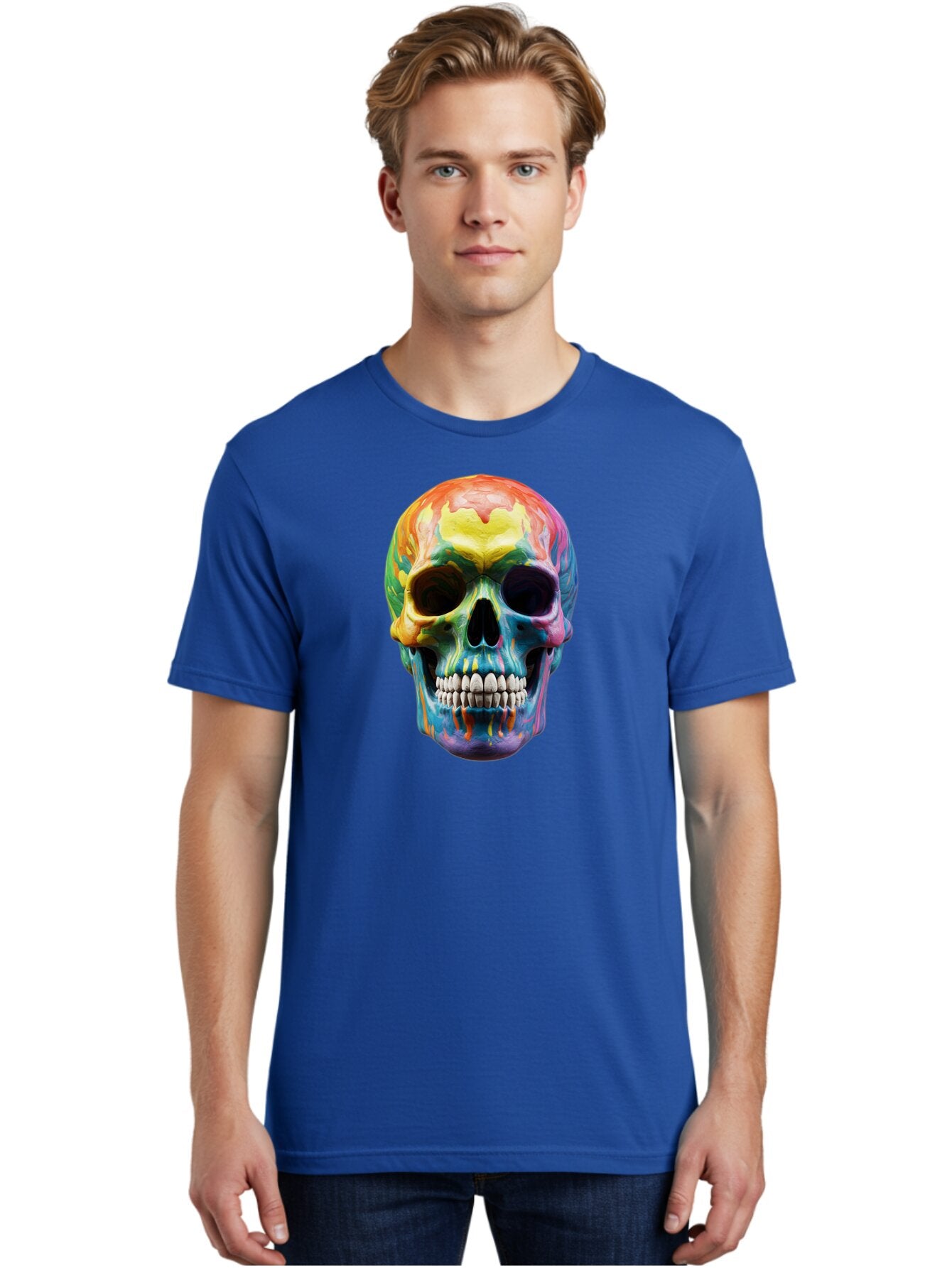 Rainbow-Skull-6 Men'S Graphic Tee, 100% Cotton, Comfortable Casual Summer Wear, Machine Washable, Vintage Camera, Old Camera, Antique Camera, Black Camera, Classic Photography, Photography Equipment, Nostalgic Device, Film Camera, Camera Art Bap907 20