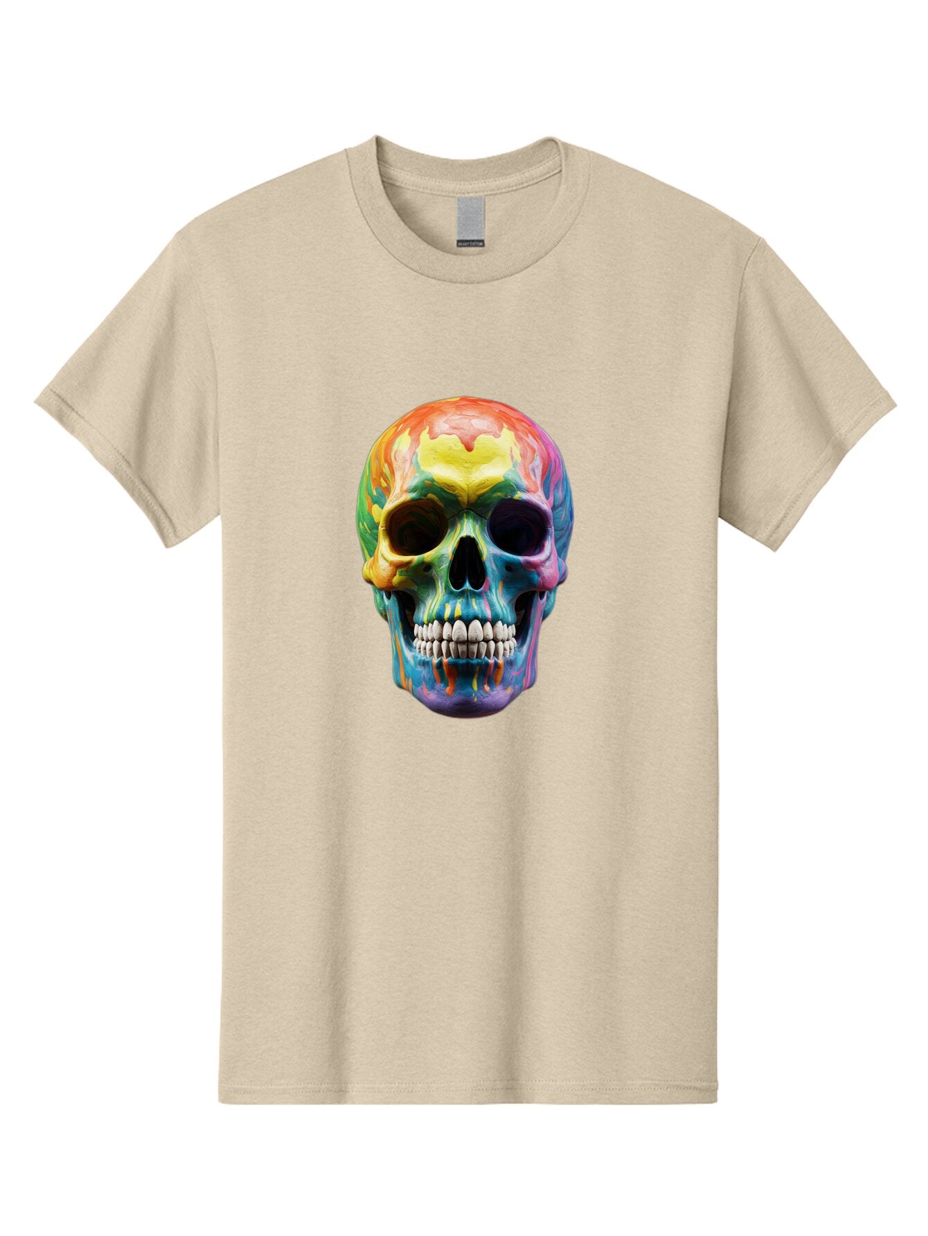 Rainbow-Skull-6 Men'S Graphic Tee, 100% Cotton, Comfortable Casual Summer Wear, Machine Washable, Vintage Camera, Old Camera, Antique Camera, Black Camera, Classic Photography, Photography Equipment, Nostalgic Device, Film Camera, Camera Art Bap907 5
