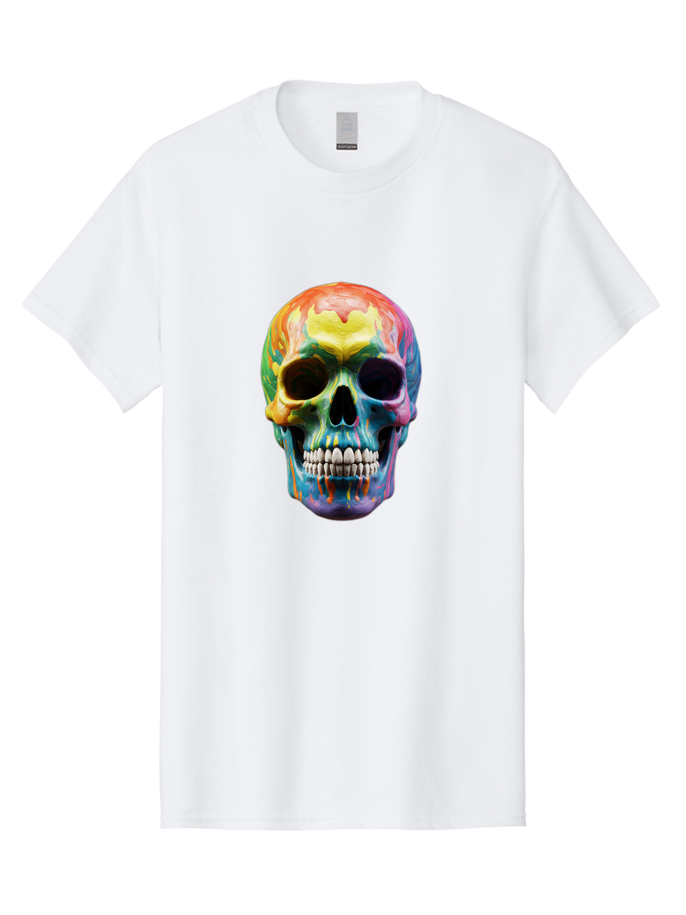 Rainbow-Skull-6 Men'S Graphic Tee, 100% Cotton, Comfortable Casual Summer Wear, Machine Washable, Vintage Camera, Old Camera, Antique Camera, Black Camera, Classic Photography, Photography Equipment, Nostalgic Device, Film Camera, Camera Art Bap907 6