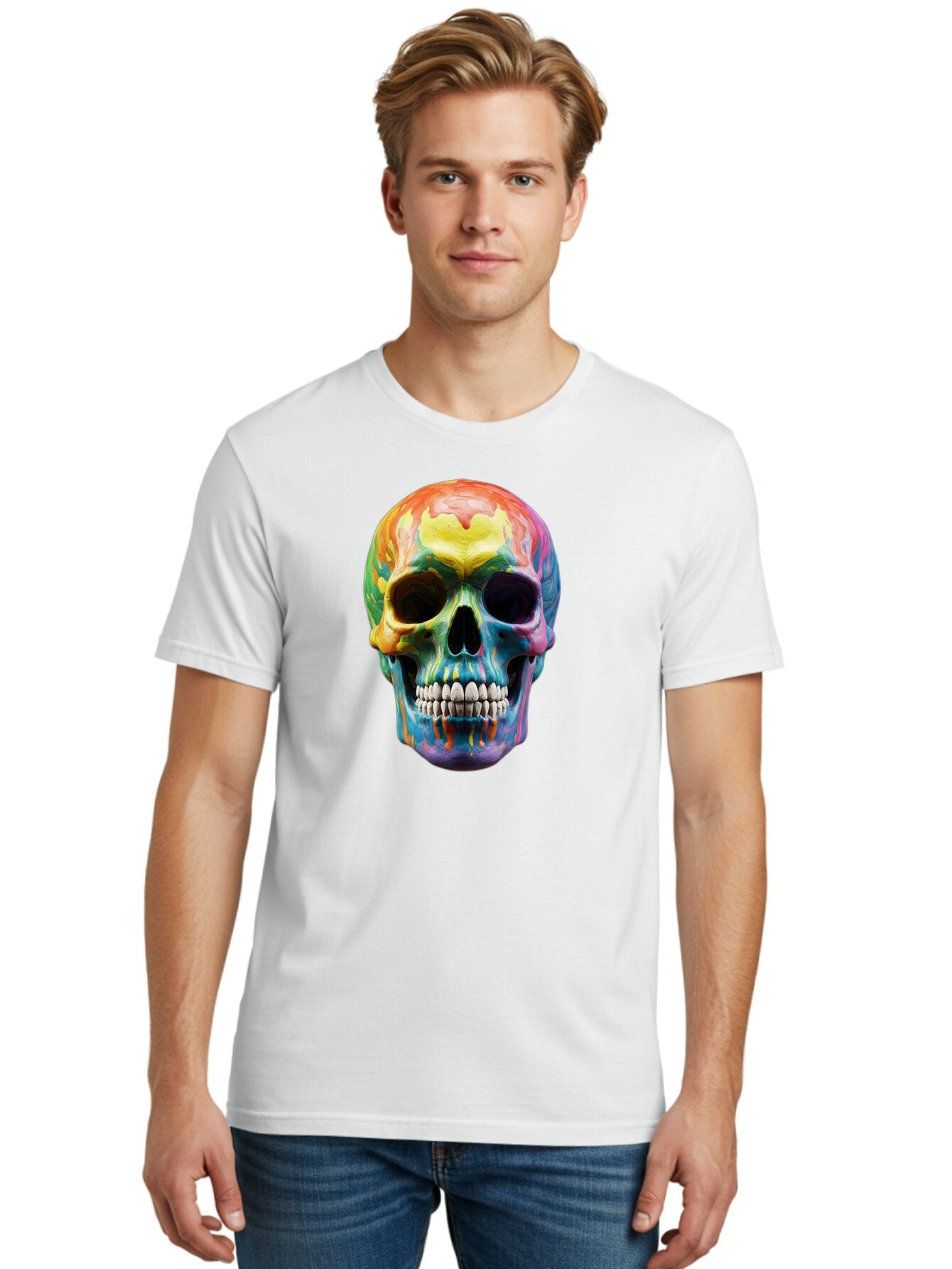 Rainbow-Skull-6 Men'S Graphic Tee, 100% Cotton, Comfortable Casual Summer Wear, Machine Washable, Vintage Camera, Old Camera, Antique Camera, Black Camera, Classic Photography, Photography Equipment, Nostalgic Device, Film Camera, Camera Art Bap907 28