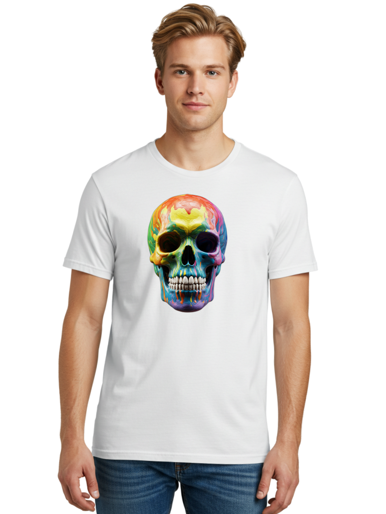 Rainbow-Skull-6 Men'S Graphic Tee, 100% Cotton, Comfortable Casual Summer Wear, Machine Washable, Vintage Camera, Old Camera, Antique Camera, Black Camera, Classic Photography, Photography Equipment, Nostalgic Device, Film Camera, Camera Art Bap907 21