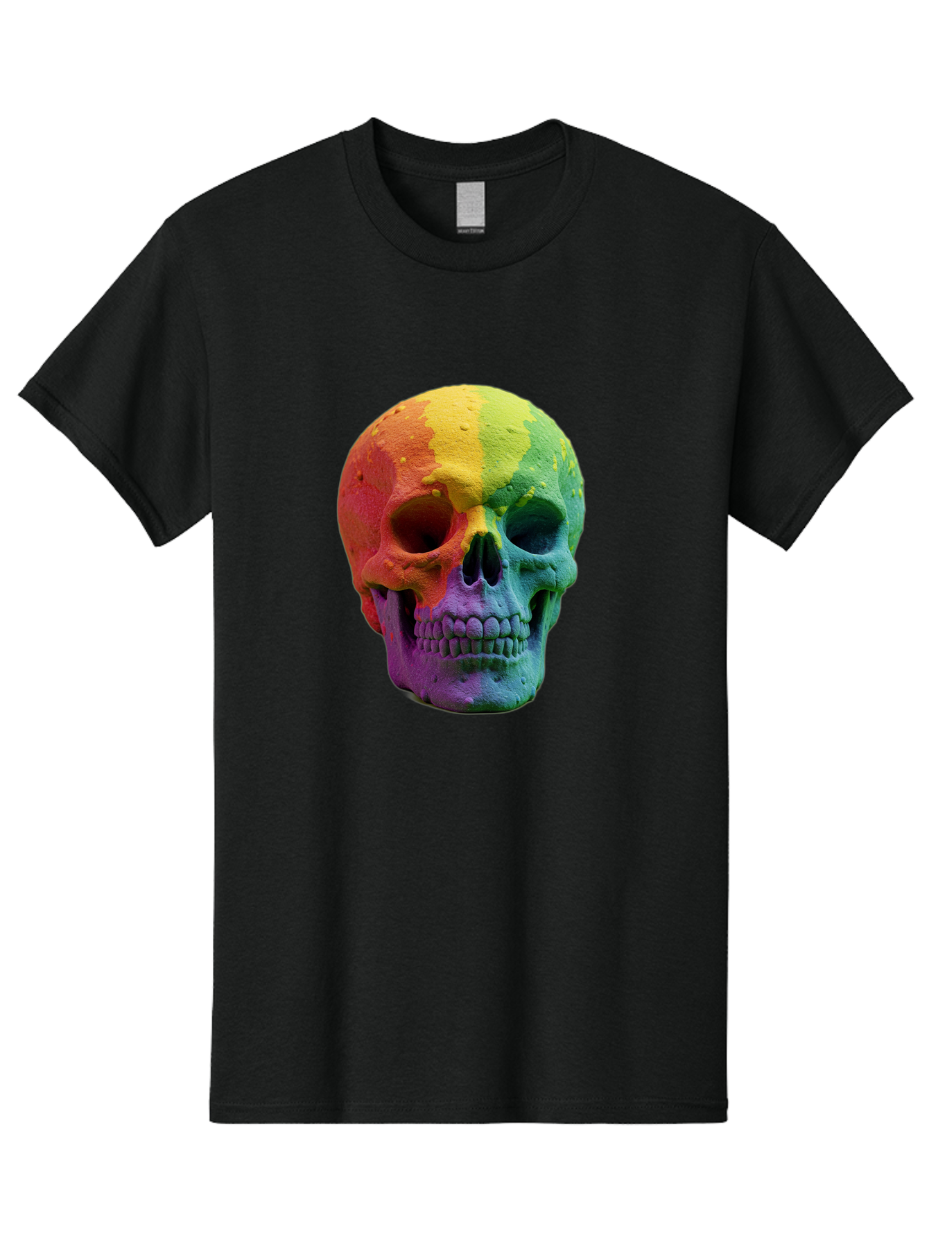 Rainbow-Skull-7 Men'S Graphic Tee, 100% Cotton, Comfortable Casual Summer Wear, Machine Washable, Vintage Camera, Old Camera, Antique Camera, Black Camera, Classic Photography, Photography Equipment, Nostalgic Device, Film Camera, Camera Art Bap908