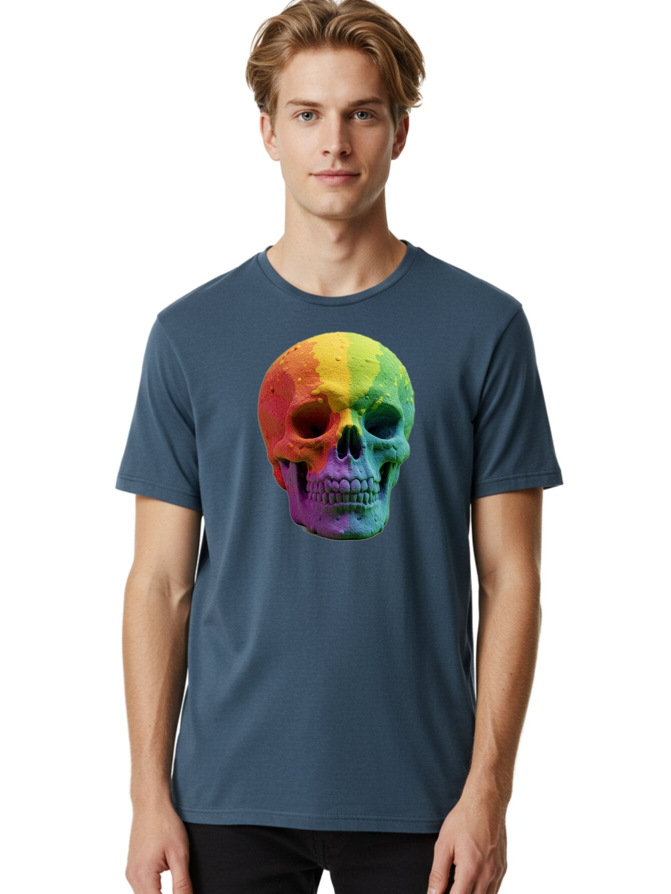 Rainbow-Skull-7 Men'S Graphic Tee, 100% Cotton, Comfortable Casual Summer Wear, Machine Washable, Vintage Camera, Old Camera, Antique Camera, Black Camera, Classic Photography, Photography Equipment, Nostalgic Device, Film Camera, Camera Art Bap908 27