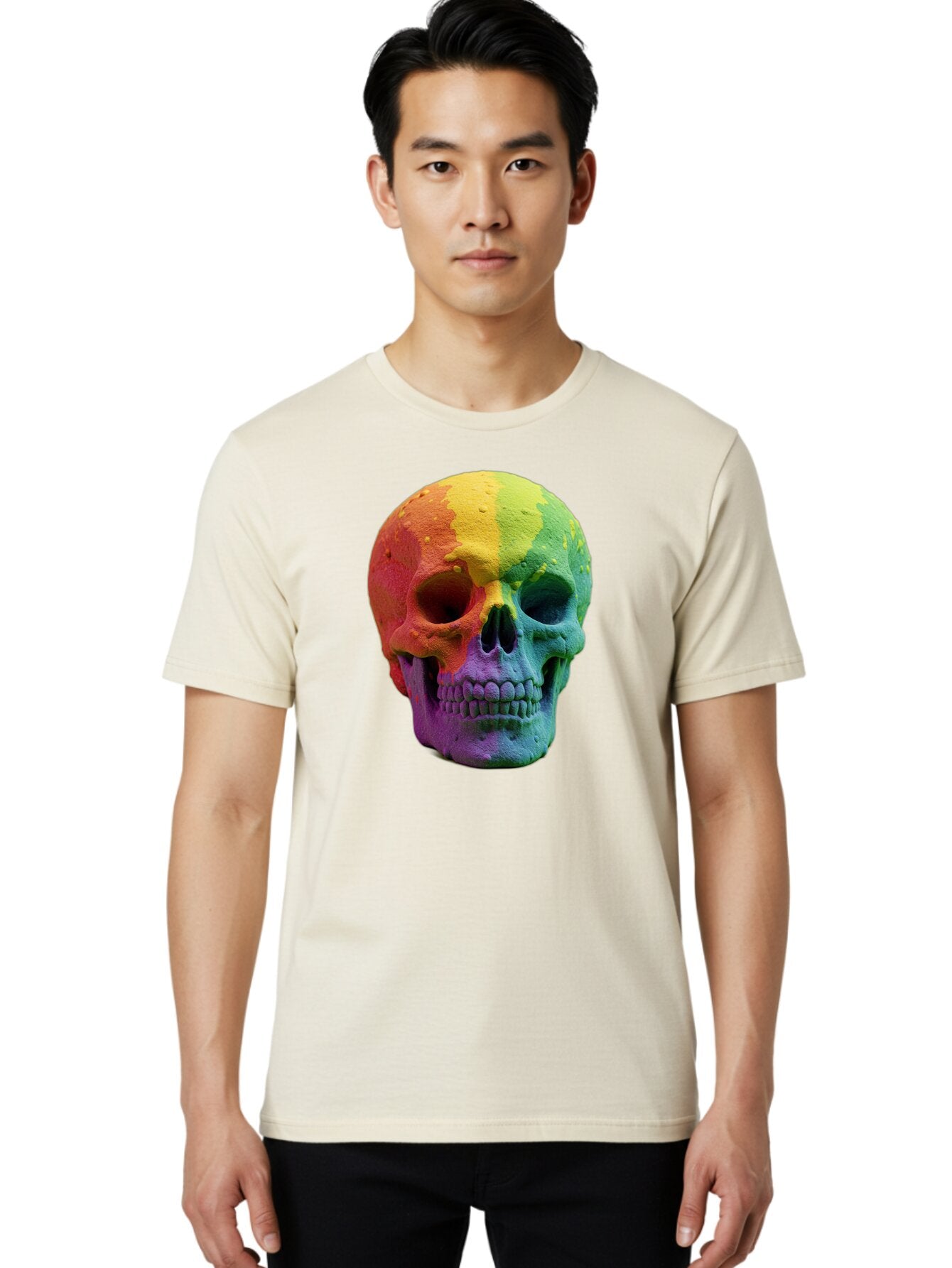 Rainbow-Skull-7 Men'S Graphic Tee, 100% Cotton, Comfortable Casual Summer Wear, Machine Washable, Vintage Camera, Old Camera, Antique Camera, Black Camera, Classic Photography, Photography Equipment, Nostalgic Device, Film Camera, Camera Art Bap908 20