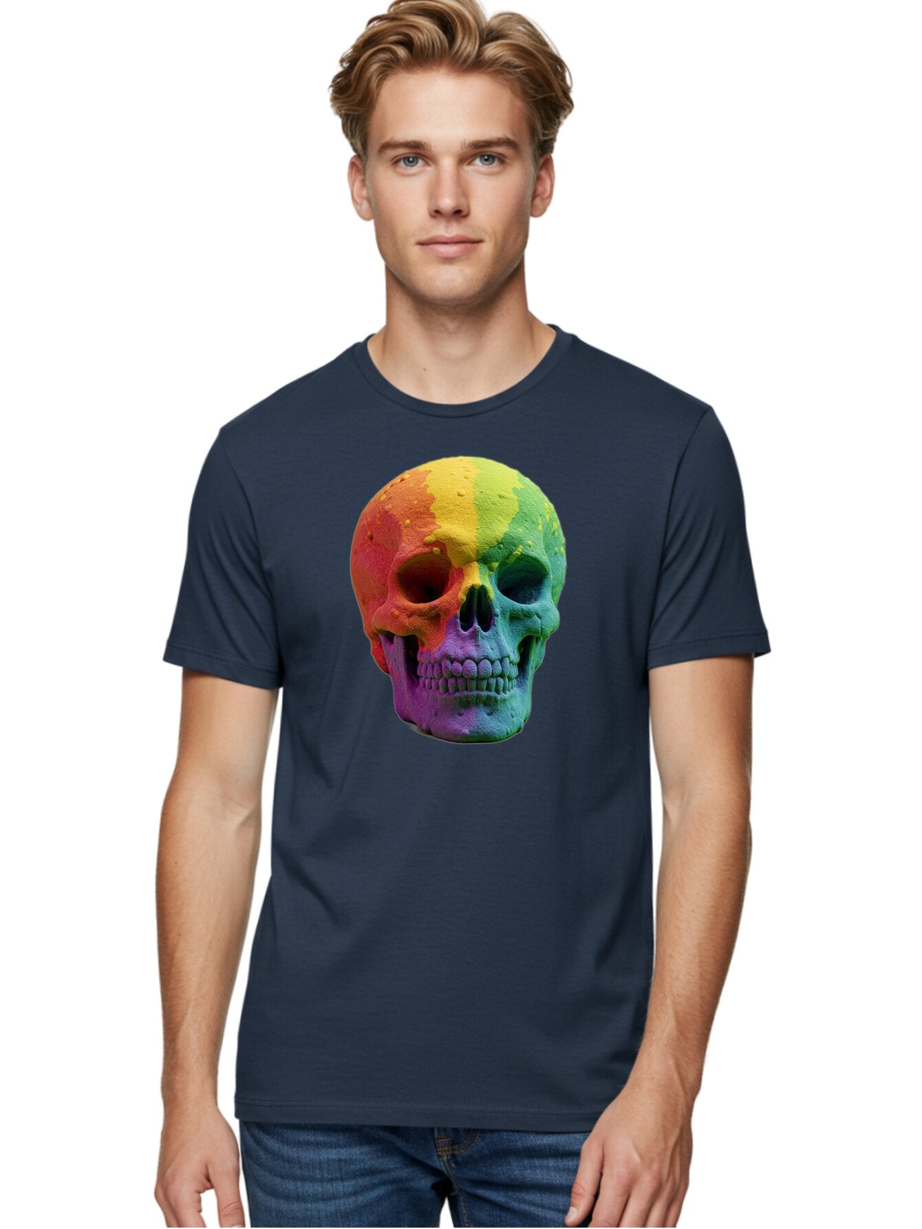Rainbow-Skull-7 Men'S Graphic Tee, 100% Cotton, Comfortable Casual Summer Wear, Machine Washable, Vintage Camera, Old Camera, Antique Camera, Black Camera, Classic Photography, Photography Equipment, Nostalgic Device, Film Camera, Camera Art Bap908 24