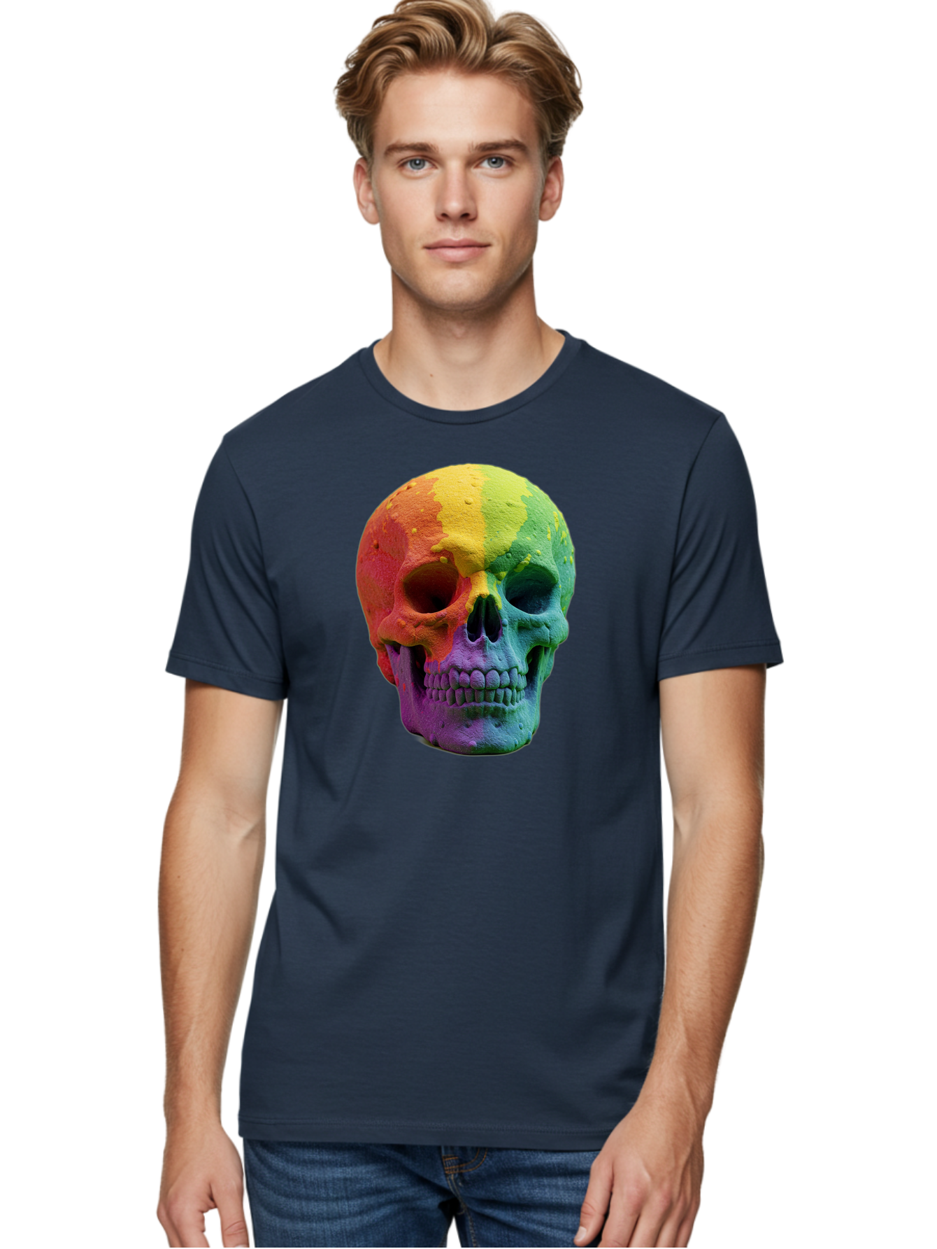 Rainbow-Skull-7 Men'S Graphic Tee, 100% Cotton, Comfortable Casual Summer Wear, Machine Washable, Vintage Camera, Old Camera, Antique Camera, Black Camera, Classic Photography, Photography Equipment, Nostalgic Device, Film Camera, Camera Art Bap908 27