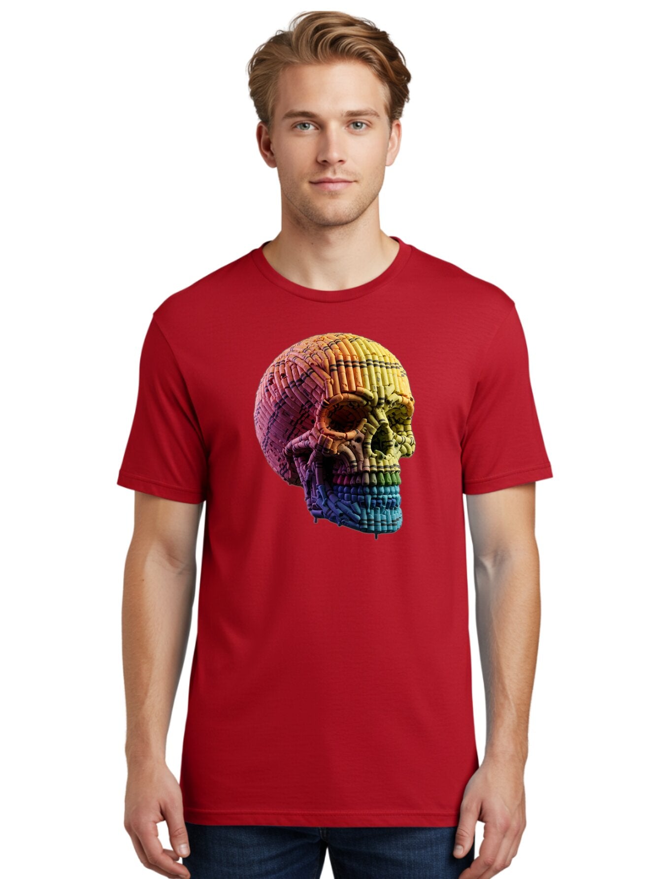 Rainbow-Skull Men'S Graphic Tee, 100% Cotton, Comfortable Casual Summer Wear, Machine Washable, Vintage Camera, Old Camera, Antique Camera, Black Camera, Classic Photography, Photography Equipment, Nostalgic Device, Film Camera, Camera Art Bap909 24