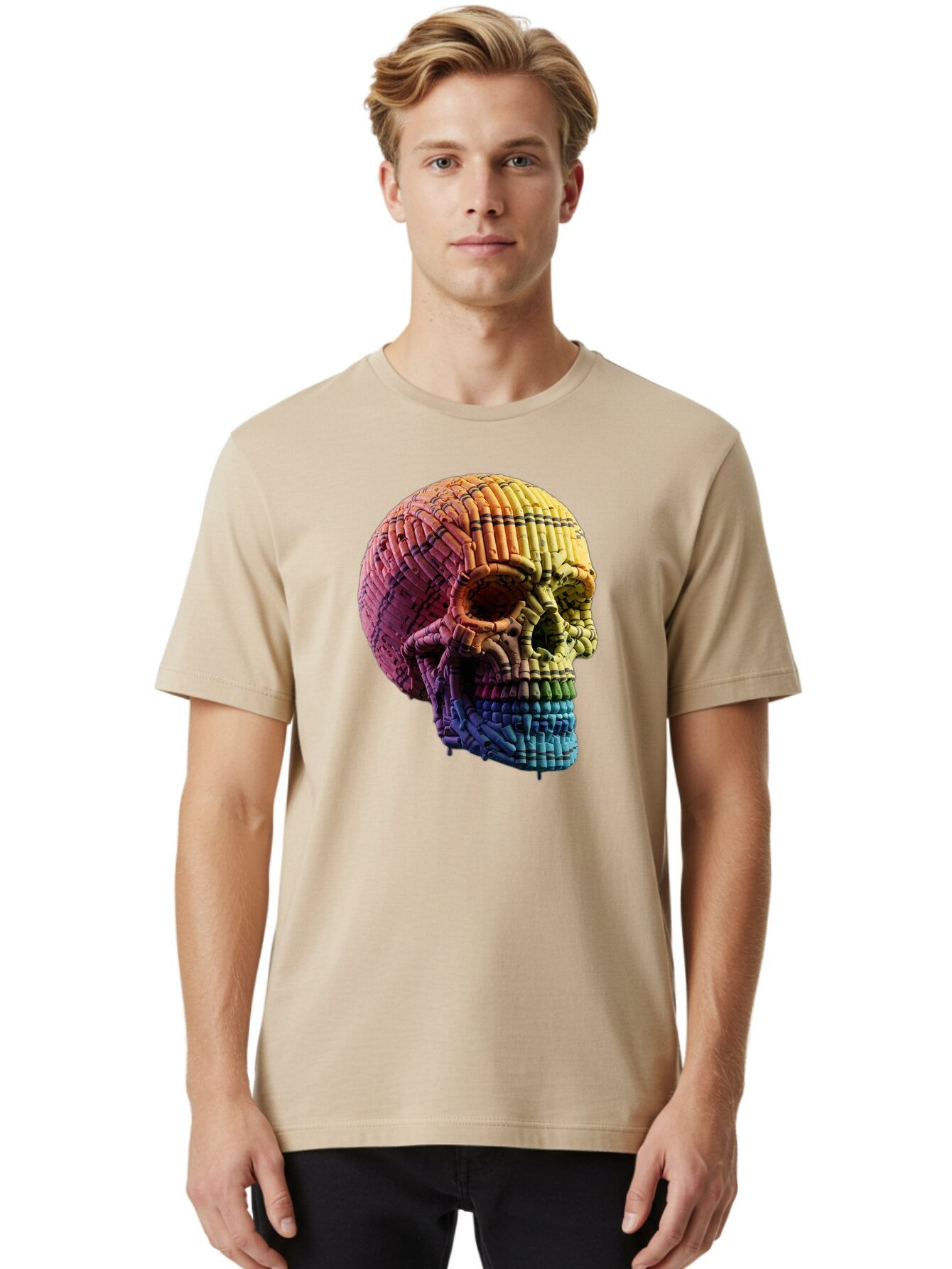 Rainbow-Skull Men'S Graphic Tee, 100% Cotton, Comfortable Casual Summer Wear, Machine Washable, Vintage Camera, Old Camera, Antique Camera, Black Camera, Classic Photography, Photography Equipment, Nostalgic Device, Film Camera, Camera Art Bap909 28