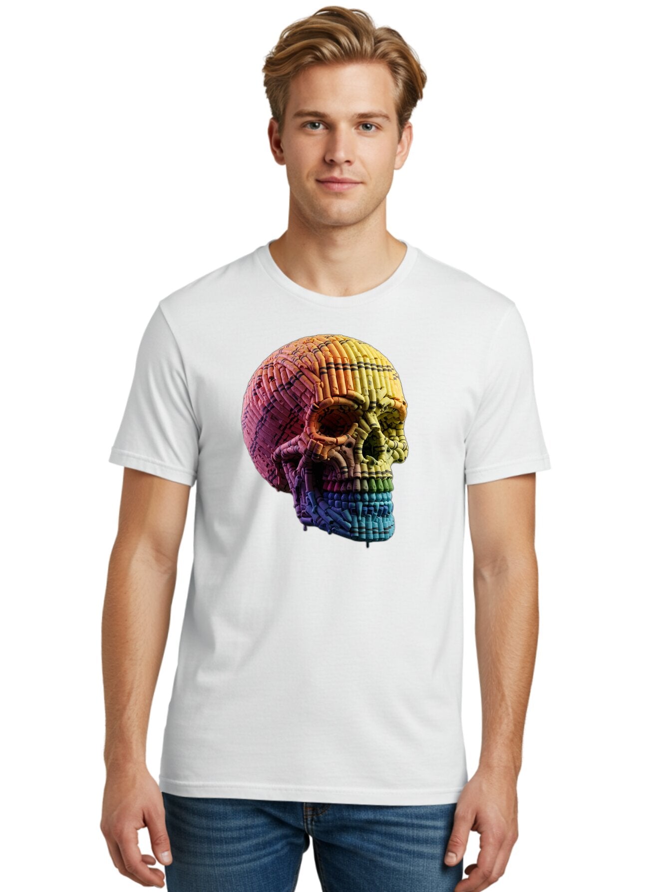 Rainbow-Skull Men'S Graphic Tee, 100% Cotton, Comfortable Casual Summer Wear, Machine Washable, Vintage Camera, Old Camera, Antique Camera, Black Camera, Classic Photography, Photography Equipment, Nostalgic Device, Film Camera, Camera Art Bap909 19