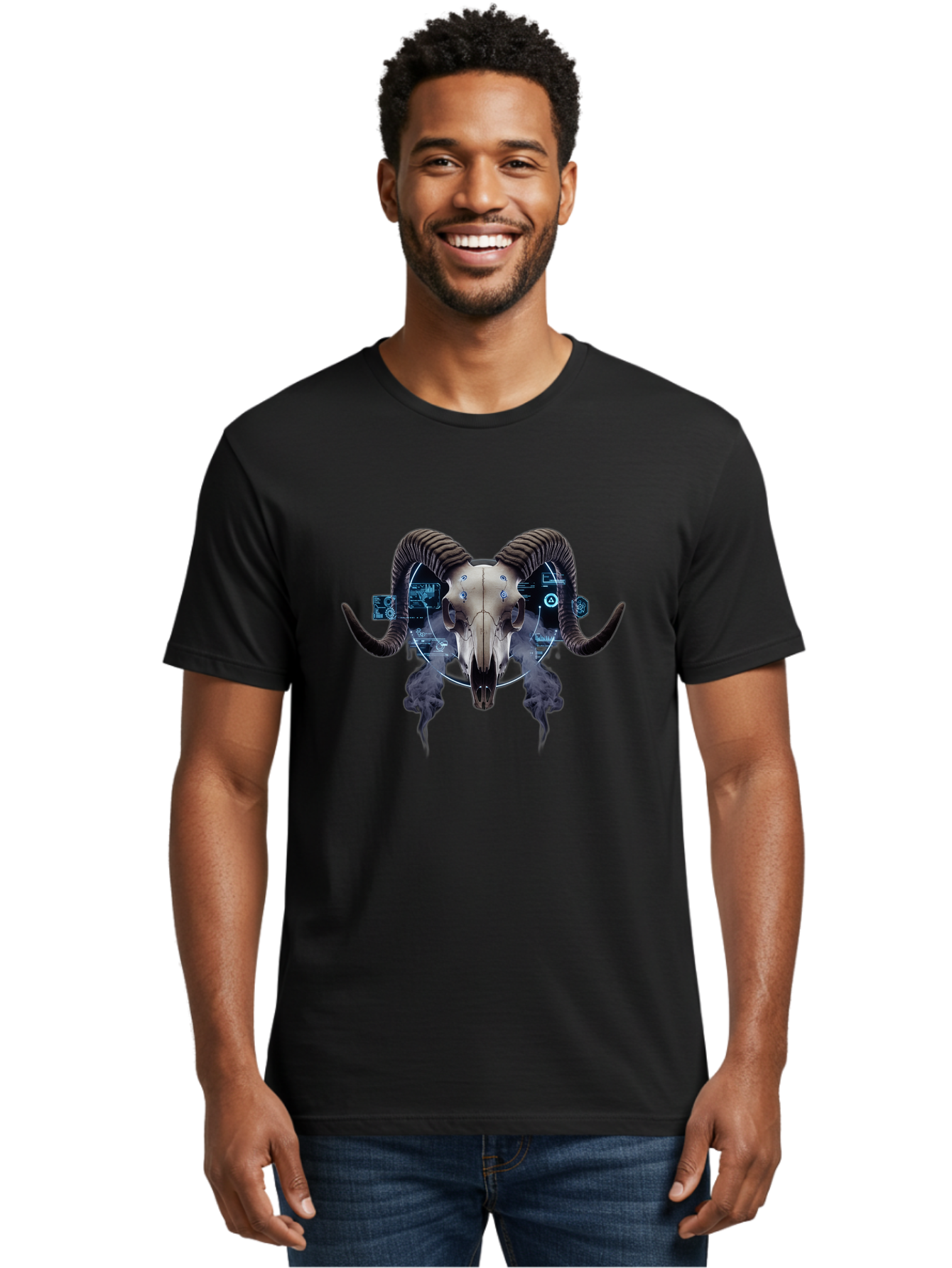 Ram-Skull-1 Men'S Graphic Tee, 100% Cotton, Comfortable Casual Summer Wear, Machine Washable, Vintage Camera, Old Camera, Antique Camera, Black Camera, Classic Photography, Photography Equipment, Nostalgic Device, Film Camera, Camera Art Bap910 16