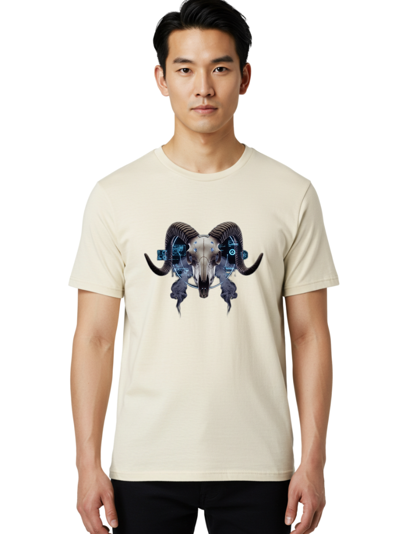 Ram-Skull-1 Men'S Graphic Tee, 100% Cotton, Comfortable Casual Summer Wear, Machine Washable, Vintage Camera, Old Camera, Antique Camera, Black Camera, Classic Photography, Photography Equipment, Nostalgic Device, Film Camera, Camera Art Bap910 21