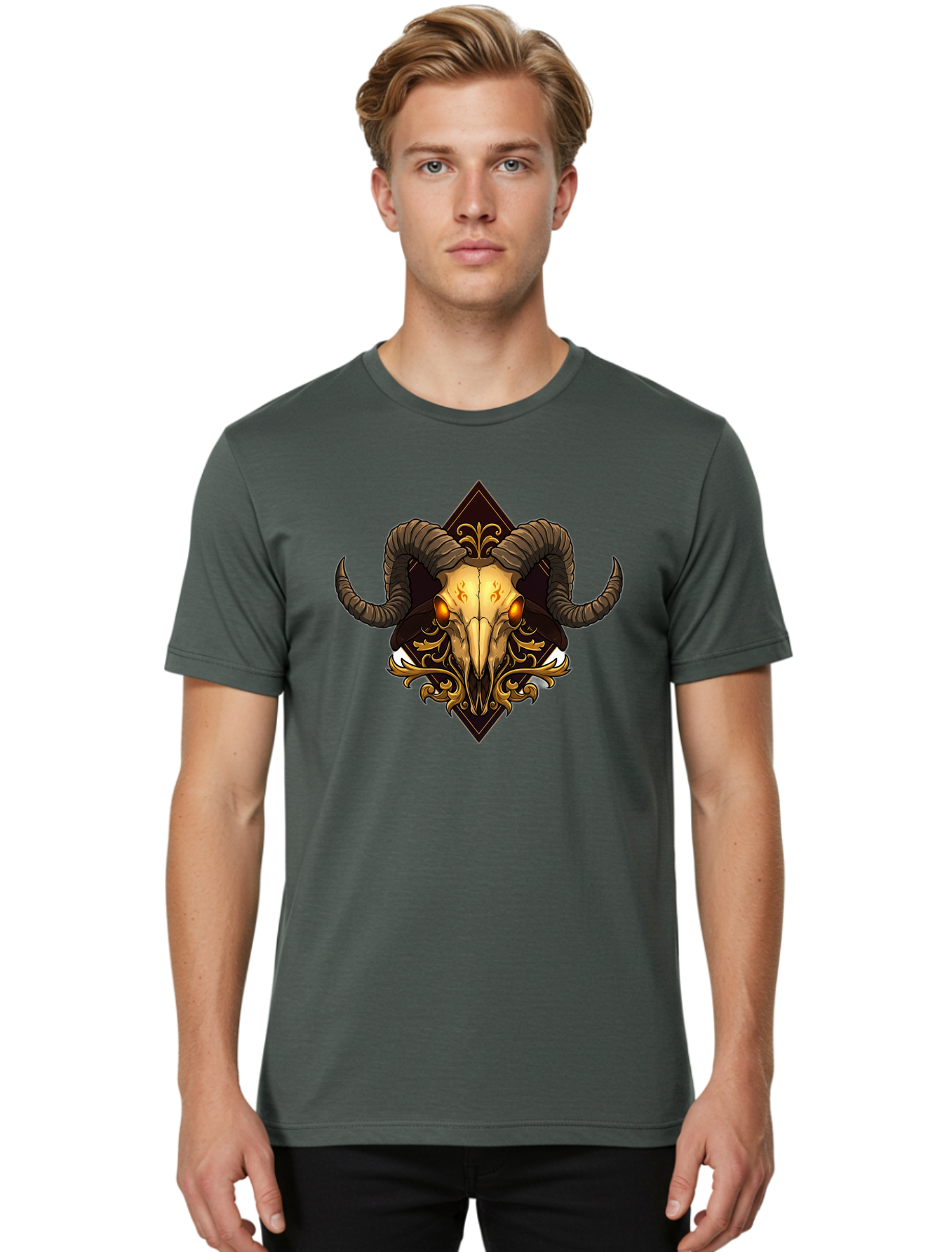 Ram-Skull-10 Men'S Graphic Tee, 100% Cotton, Comfortable Casual Summer Wear, Machine Washable, Vintage Camera, Old Camera, Antique Camera, Black Camera, Classic Photography, Photography Equipment, Nostalgic Device, Film Camera, Camera Art Bap911 21